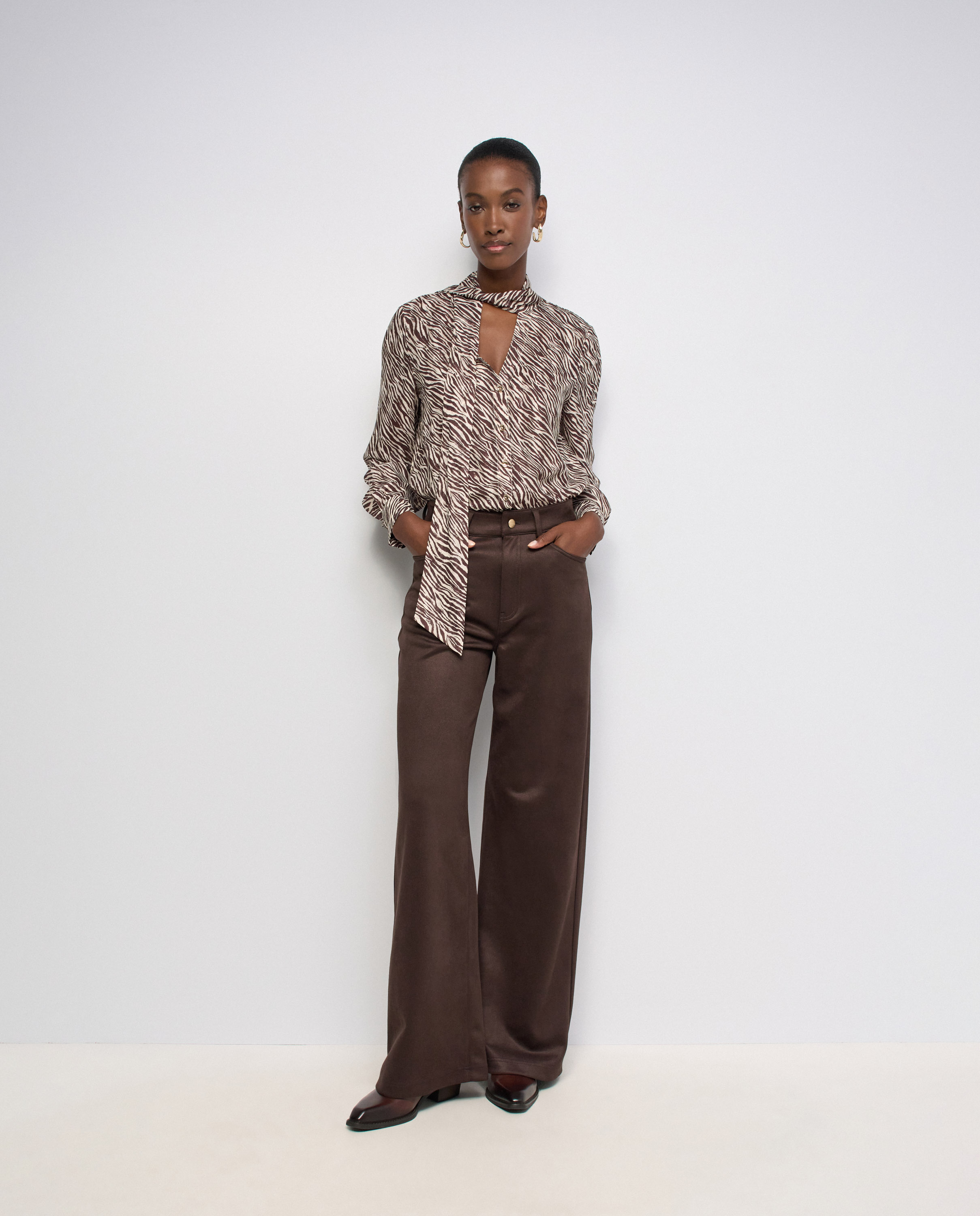 Camisa animal print con lazo de mujer - Salsa Jeans - Natural Natural-5