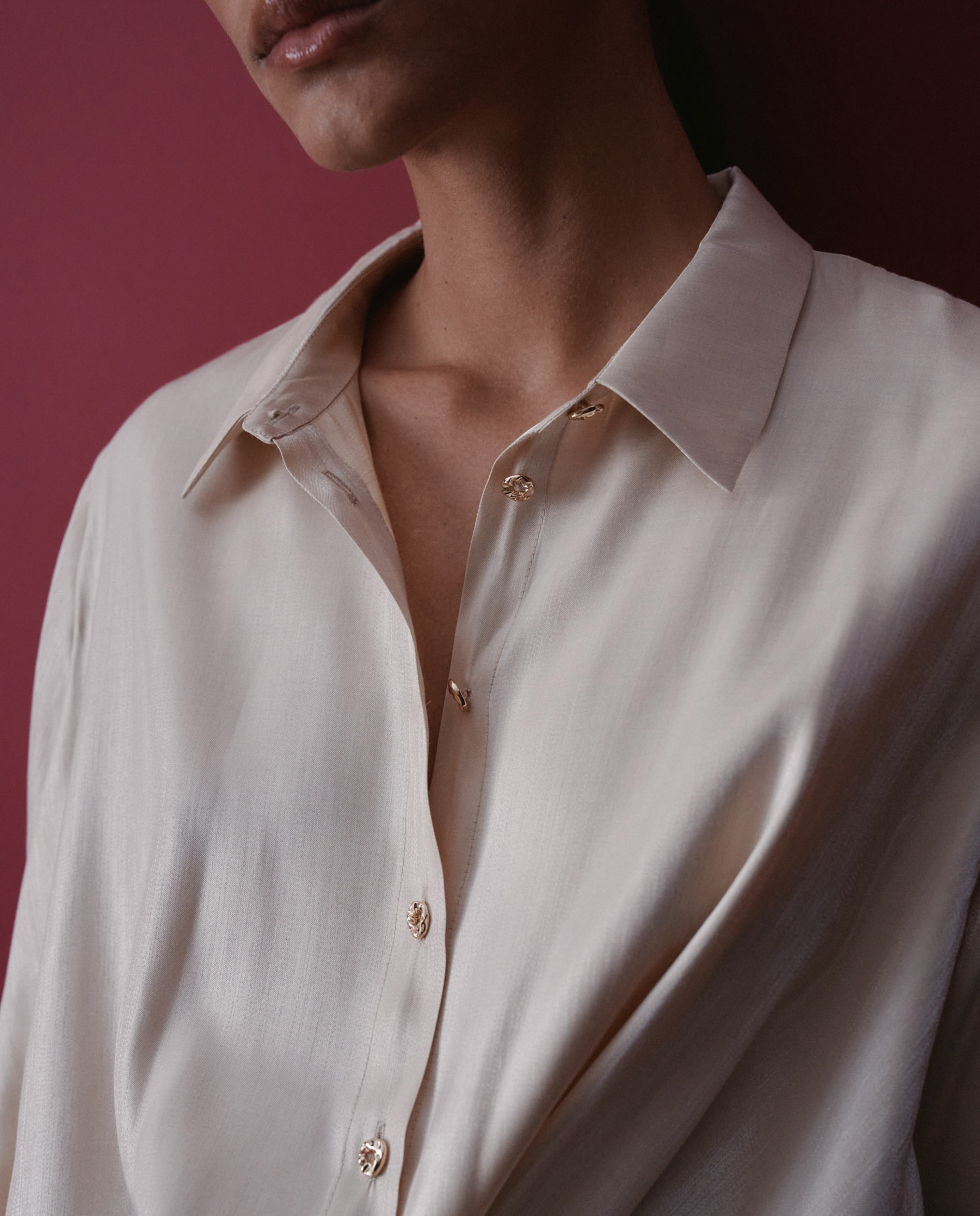 Imagen 4 de Blusa satinada con brillo de mujer - Salsa Jeans - Natural Natural