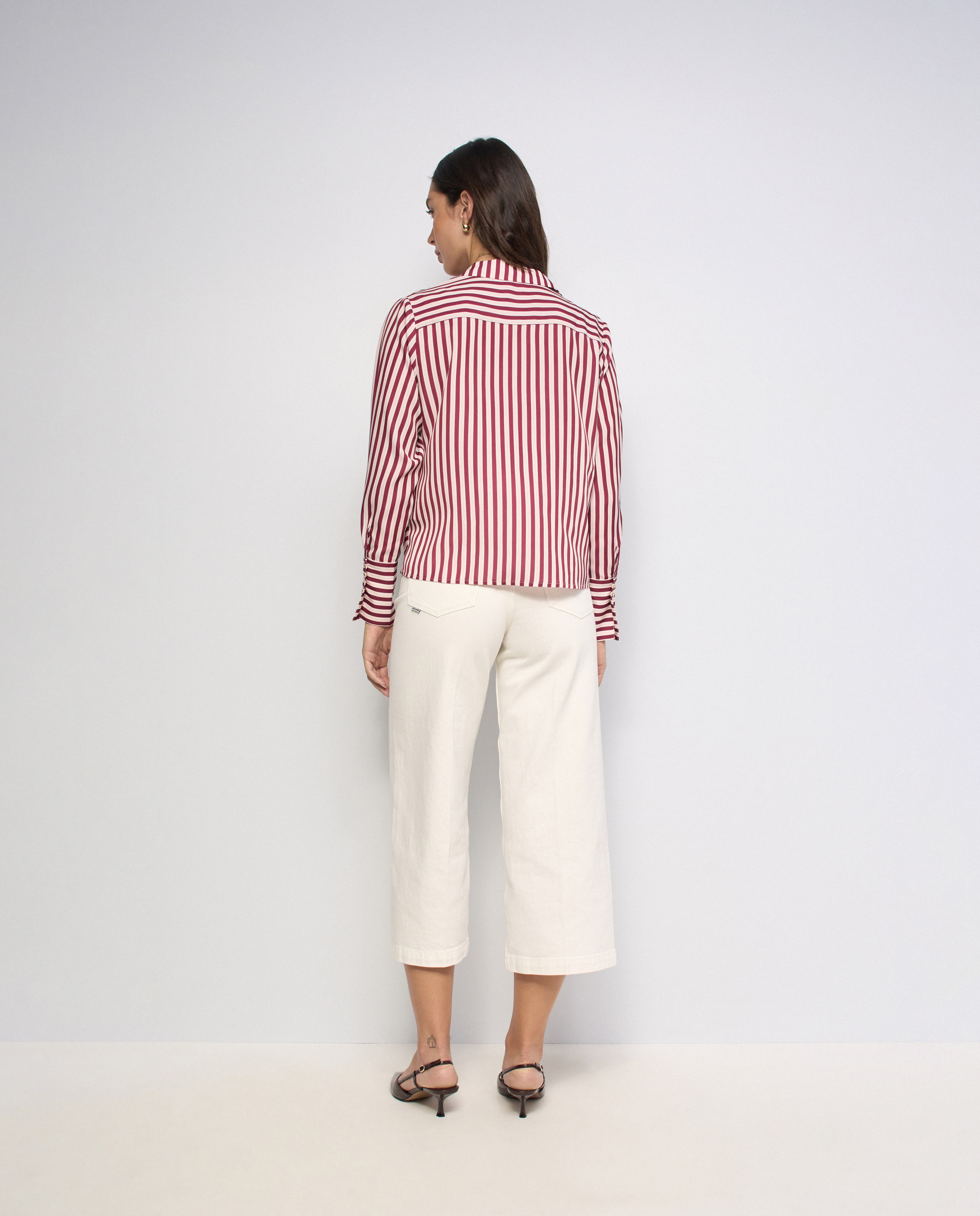 Camisa de rayas de mujer - Salsa Jeans - Rojo Rojo-3