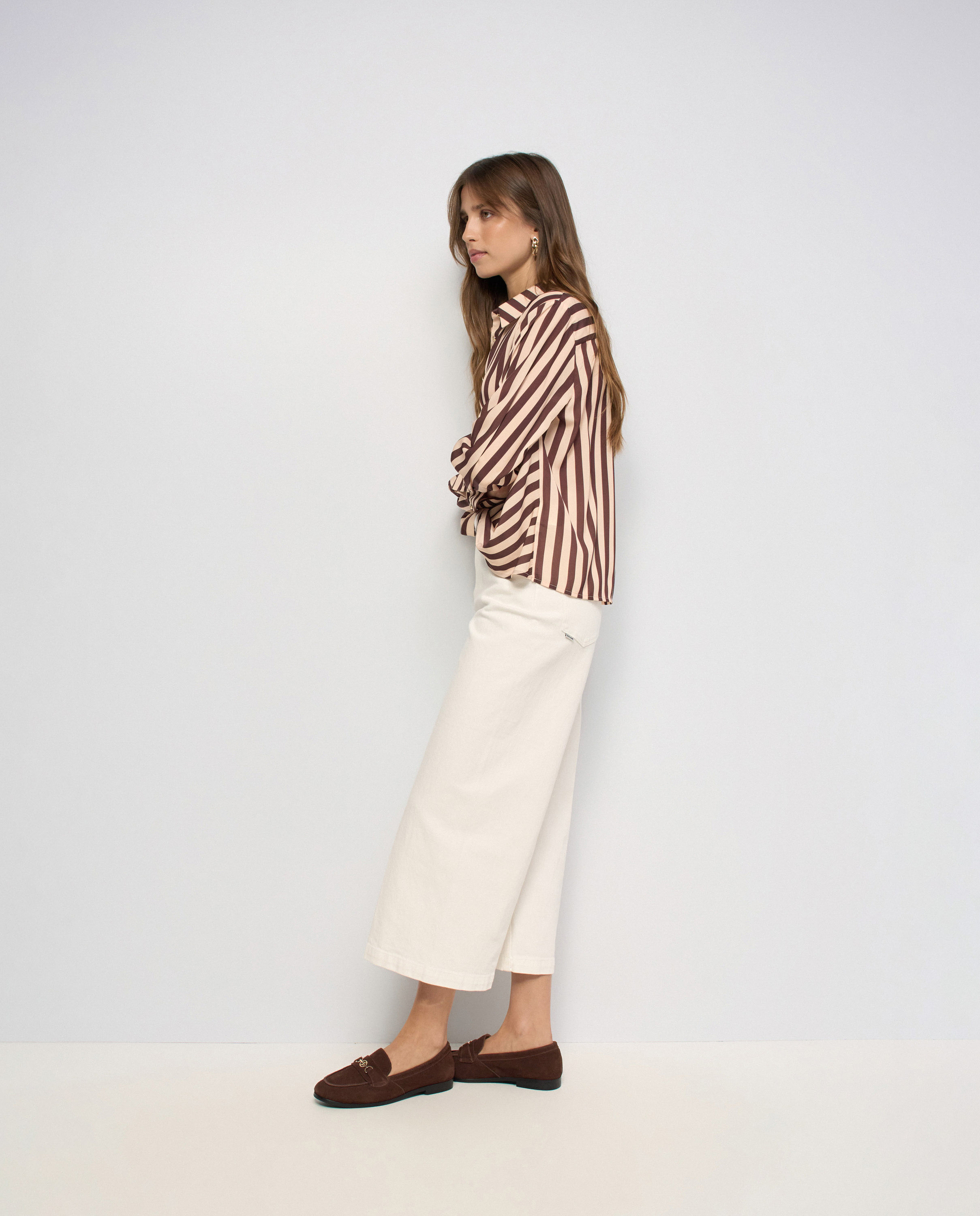 Camisa de rayas de mujer - Salsa Jeans - Marrón Marrón-2