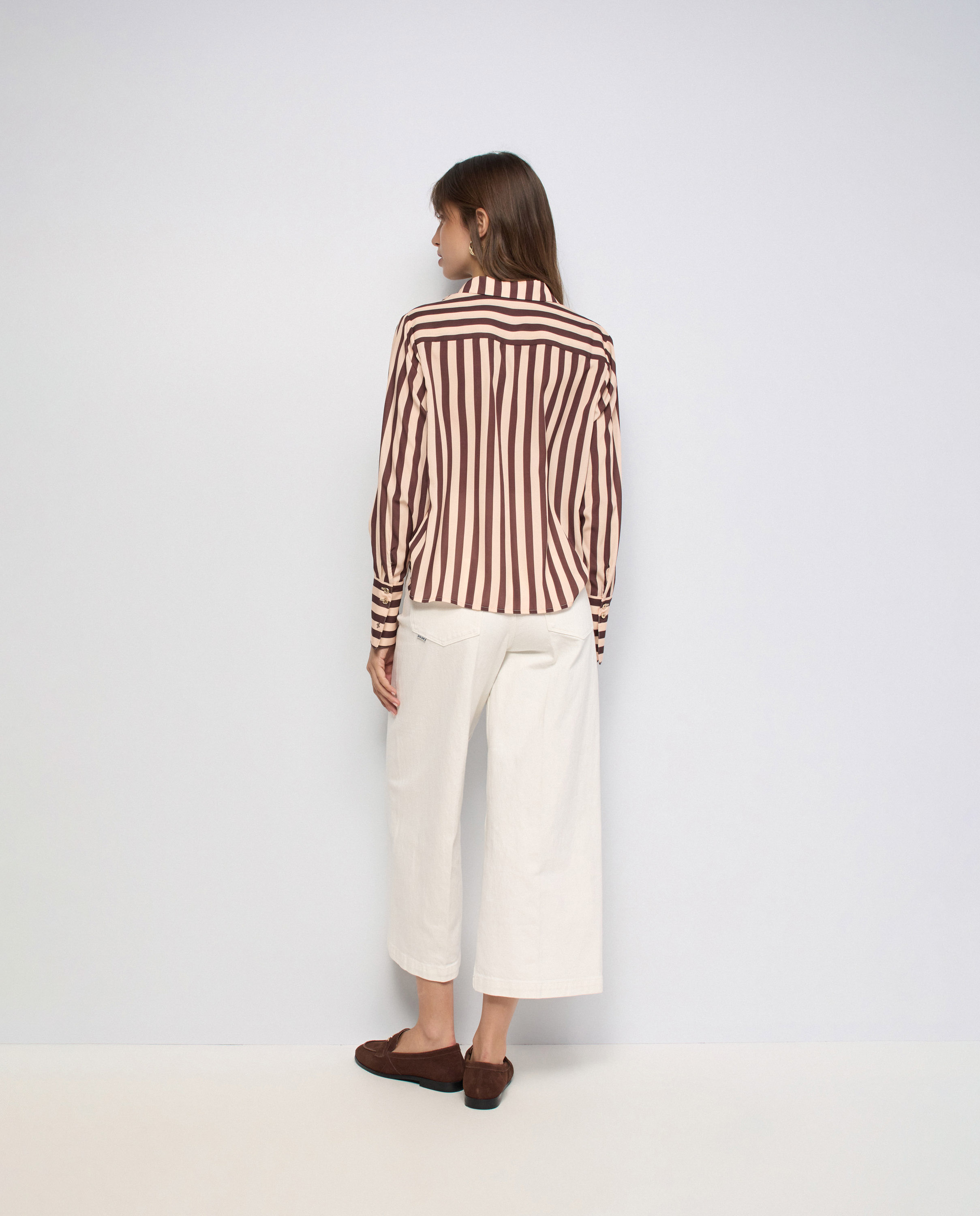 Camisa de rayas de mujer - Salsa Jeans - Marrón Marrón-3