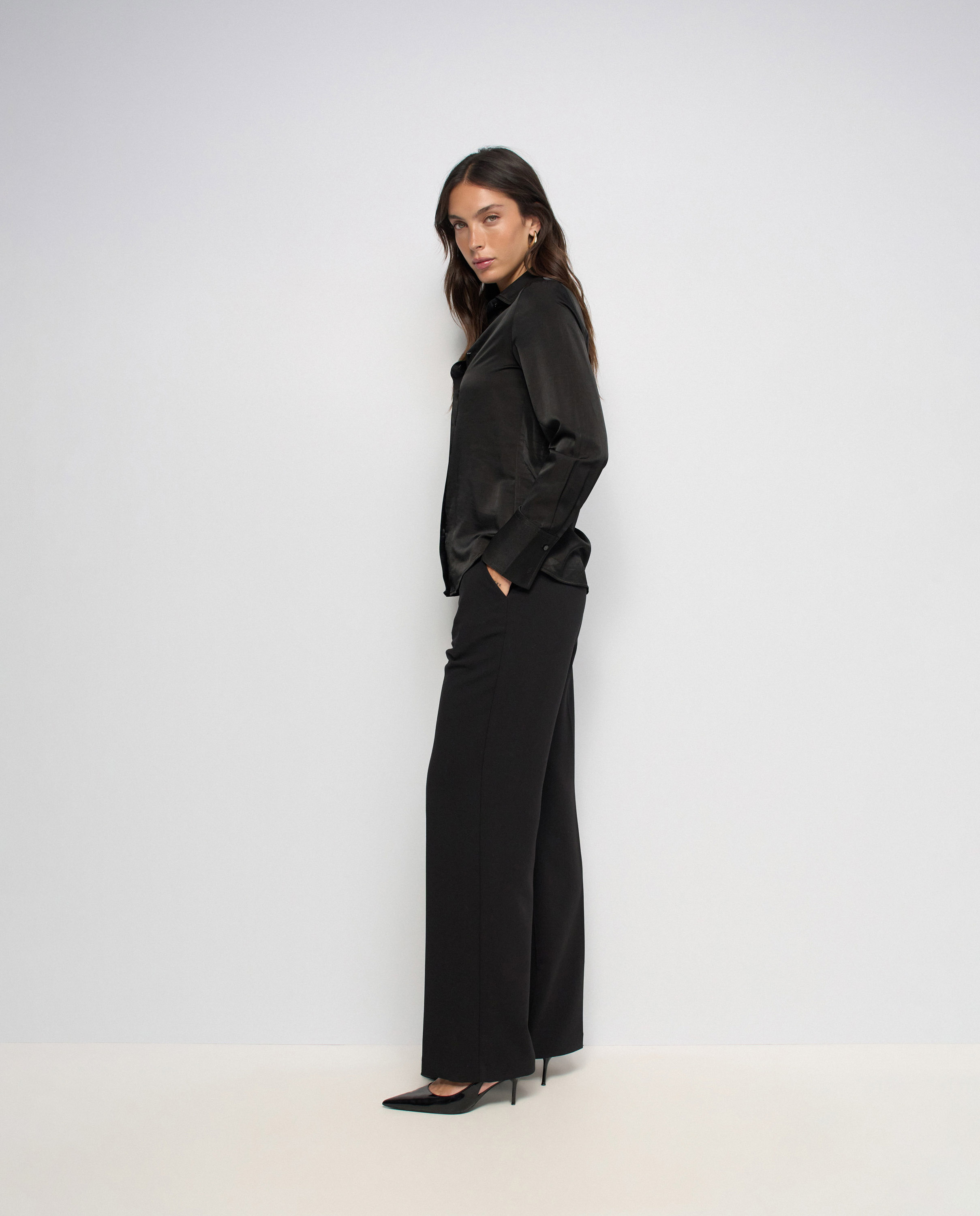 Camisa satinada de mujer - Salsa Jeans - Negro Negro-2