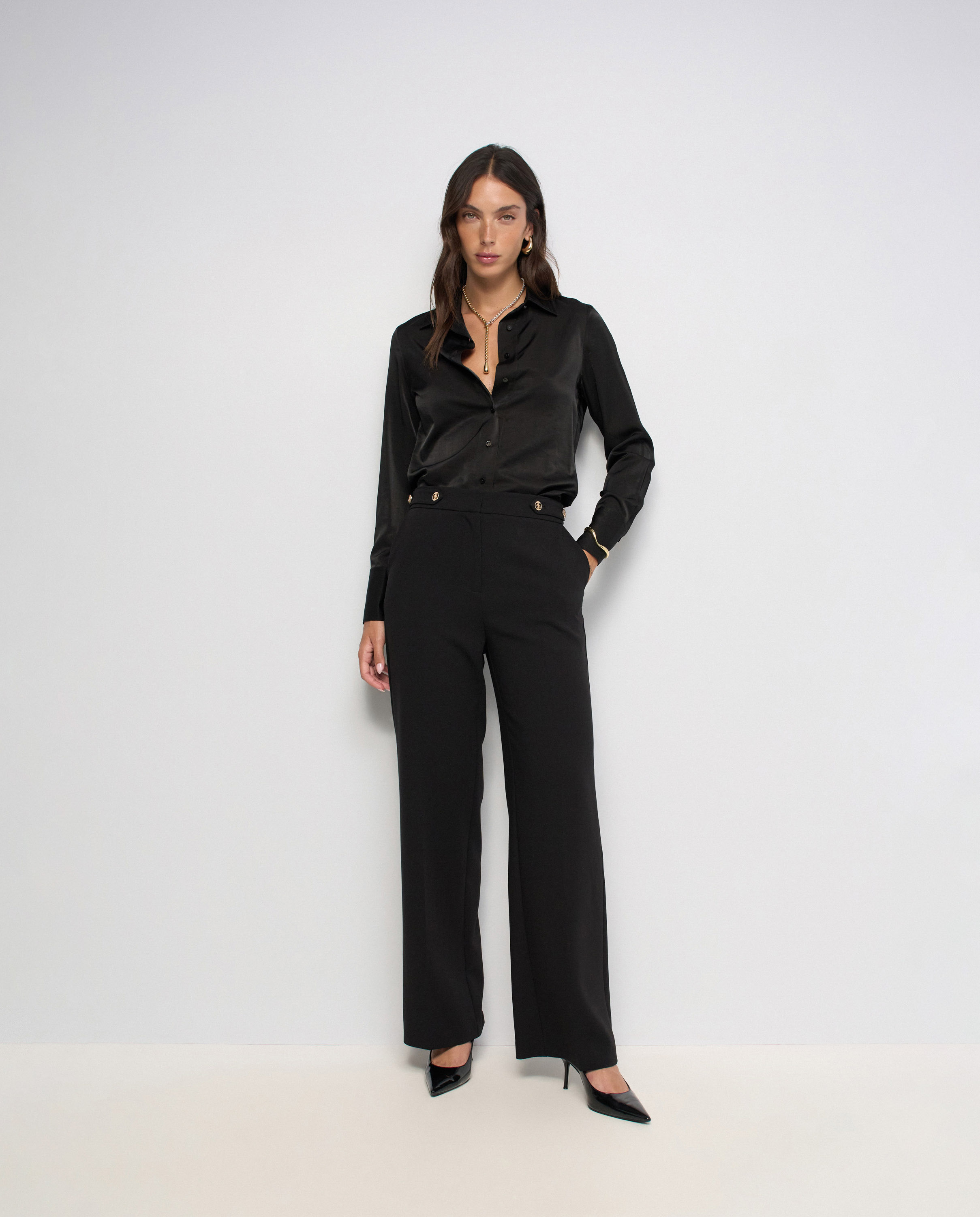 Camisa satinada de mujer - Salsa Jeans - Negro Negro-5