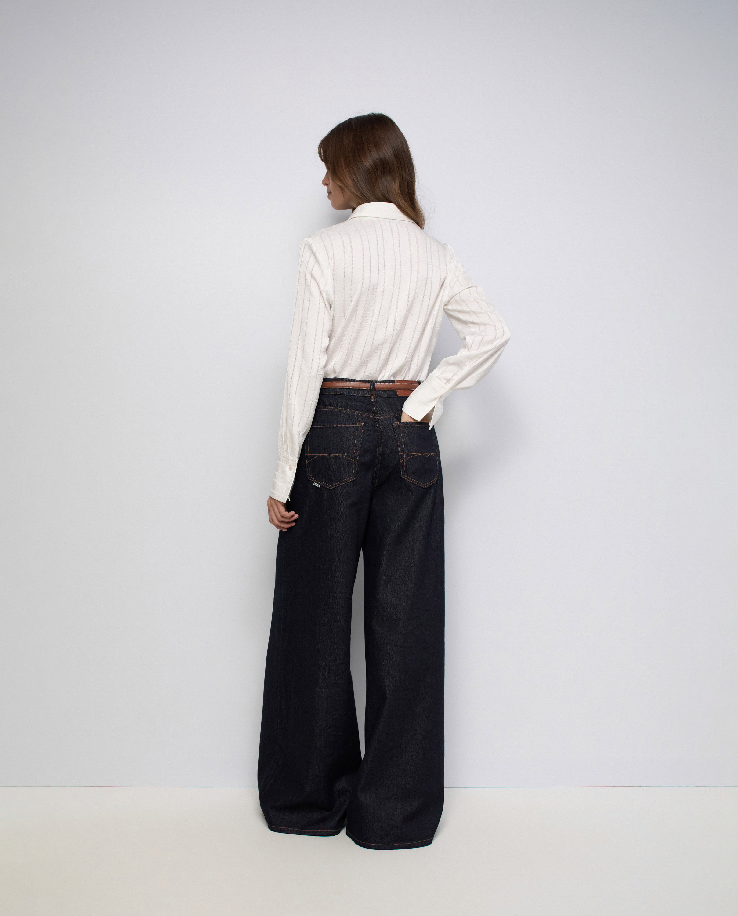 Camisa satinada de rayas de mujer - Salsa Jeans - Natural Natural-3