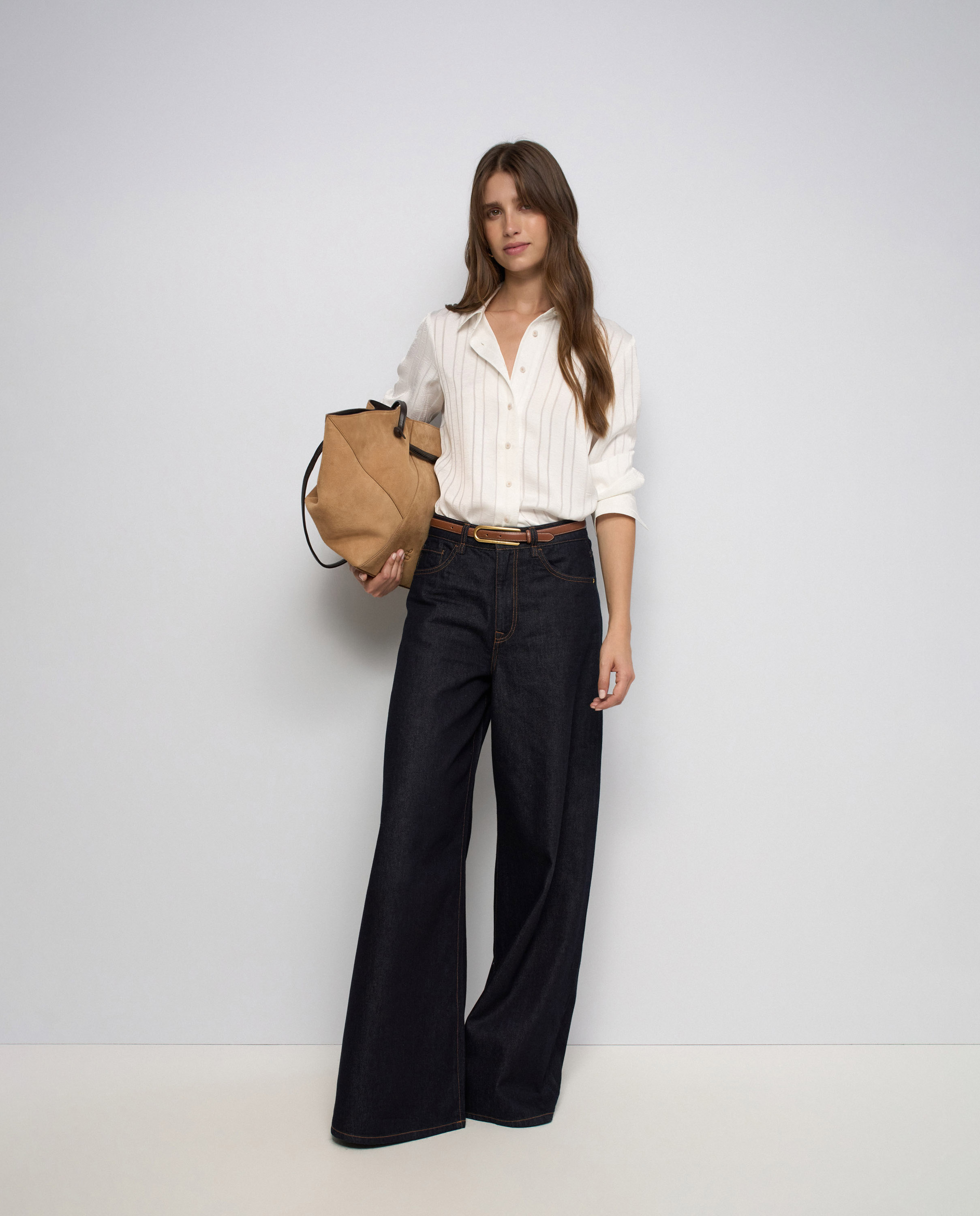 Camisa satinada de rayas de mujer - Salsa Jeans - Natural Natural-5
