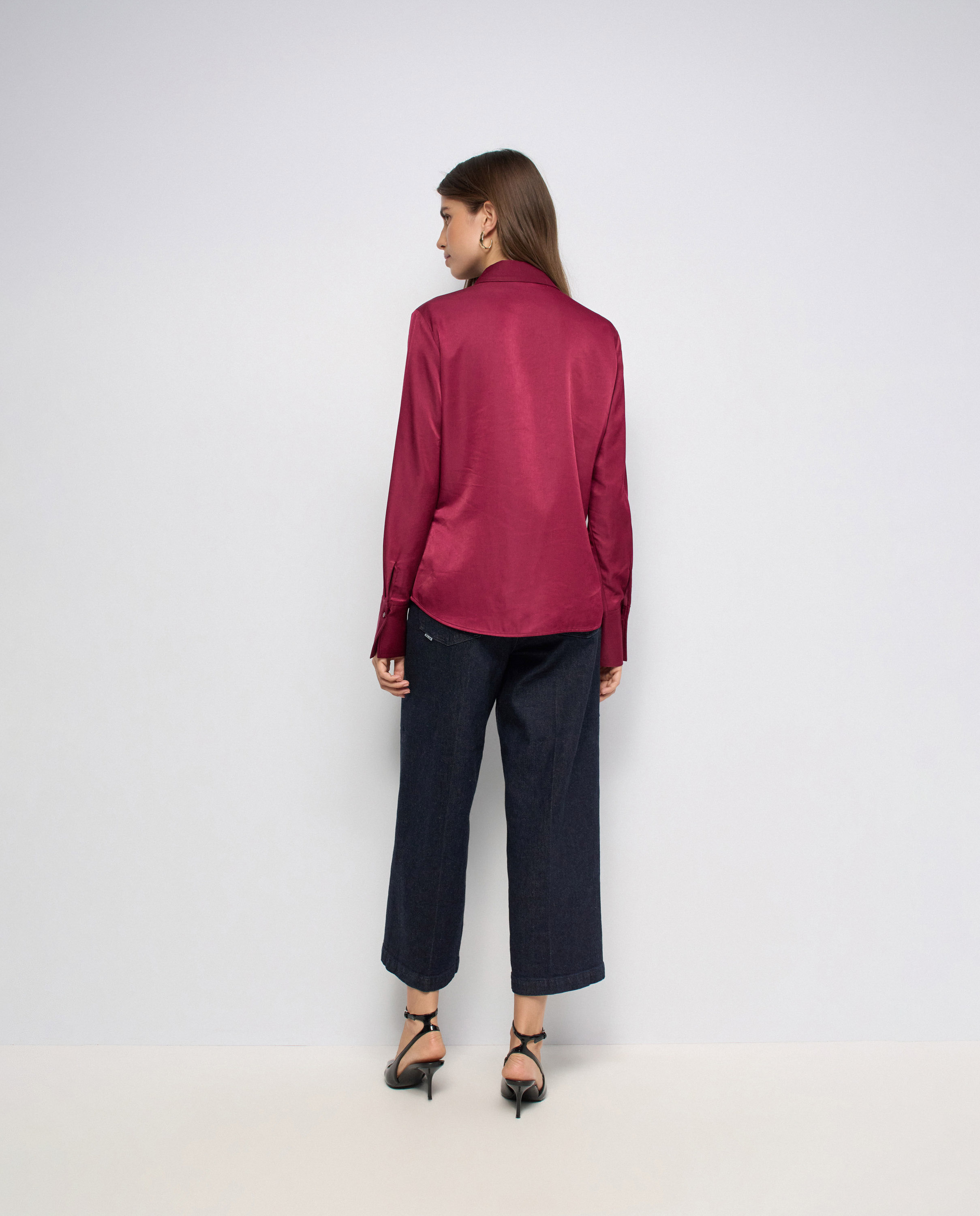 Camisa satinada de mujer - Salsa Jeans - Rojo Rojo-3