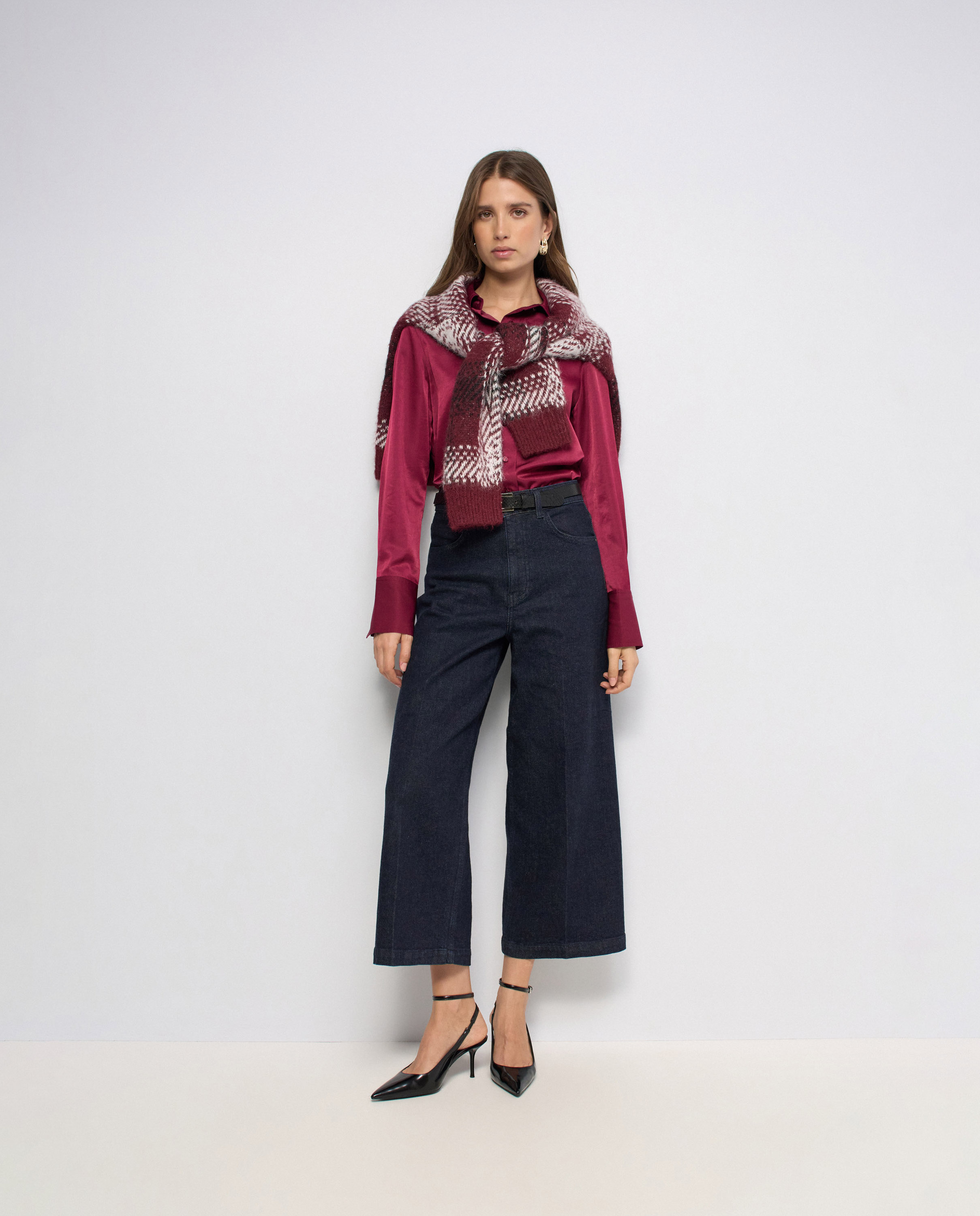 Camisa satinada de mujer - Salsa Jeans - Rojo Rojo-5