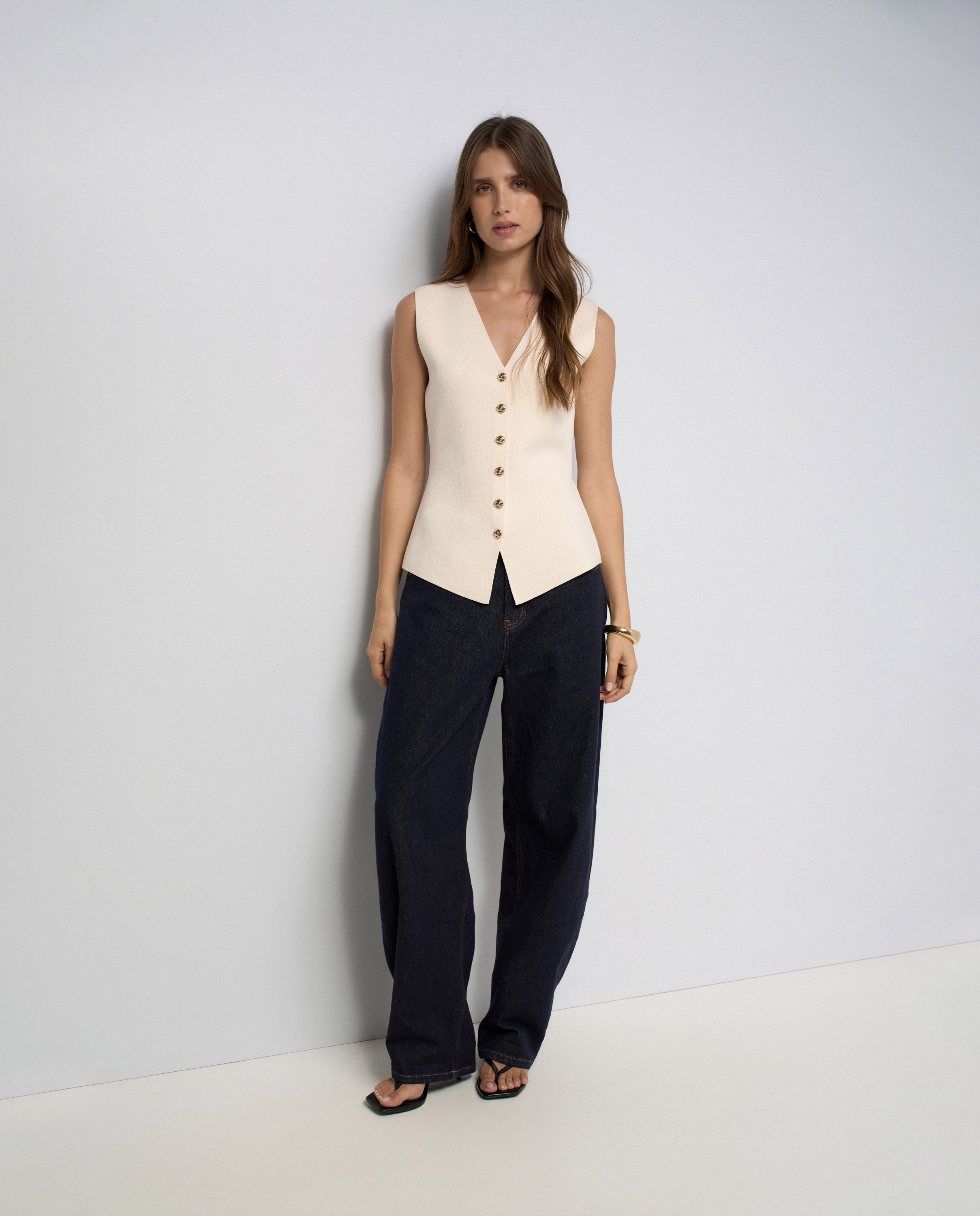 Chaleco de punto de mujer - Salsa Jeans - Natural Natural-5