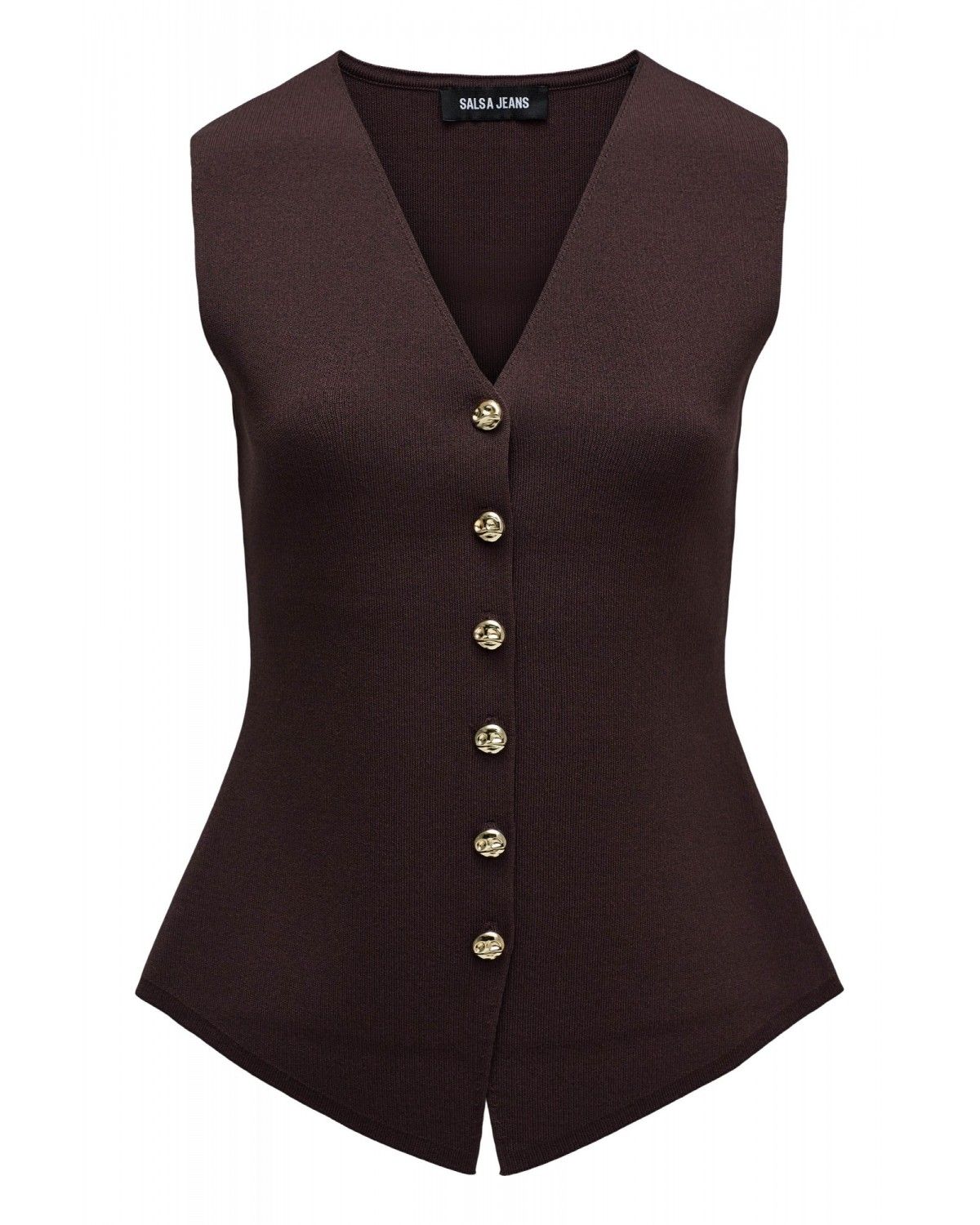 Chaleco de punto de mujer - Salsa Jeans - Marrón Marrón-6