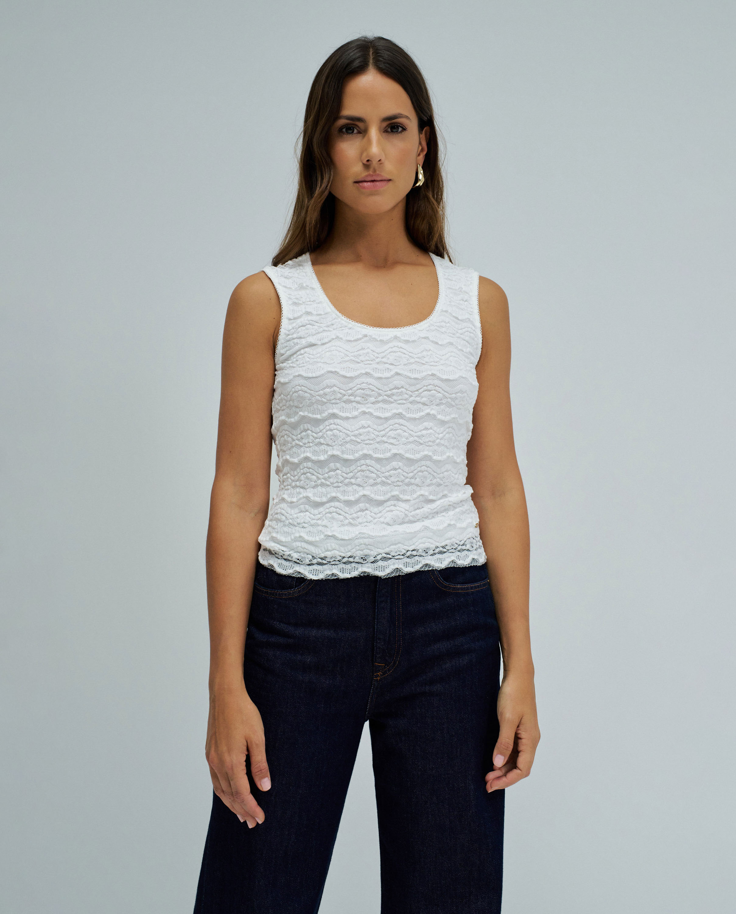 Salsa Jeans - Top de encaje de mujer.