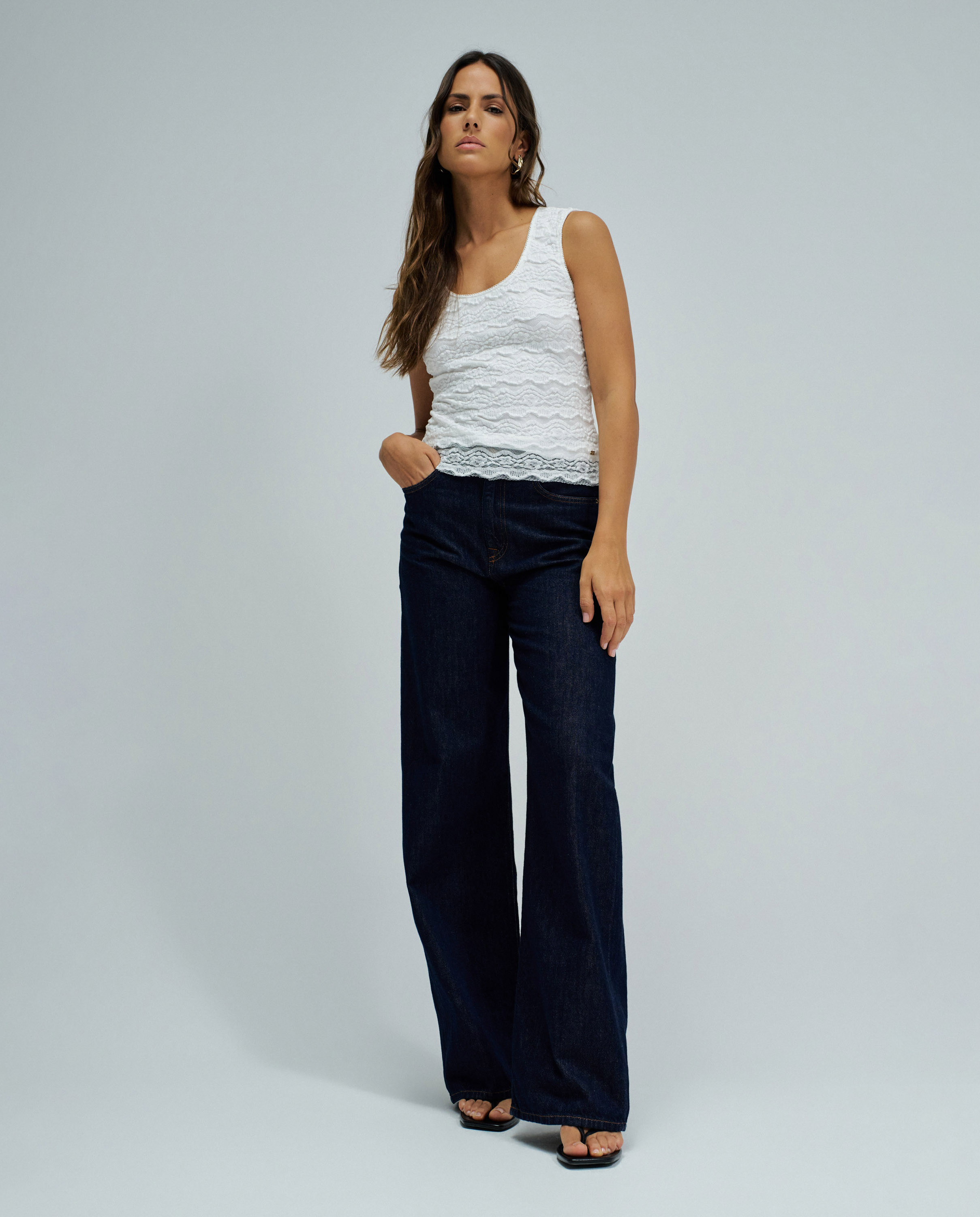 Top de encaje de mujer - Salsa Jeans - Blanco Blanco-5