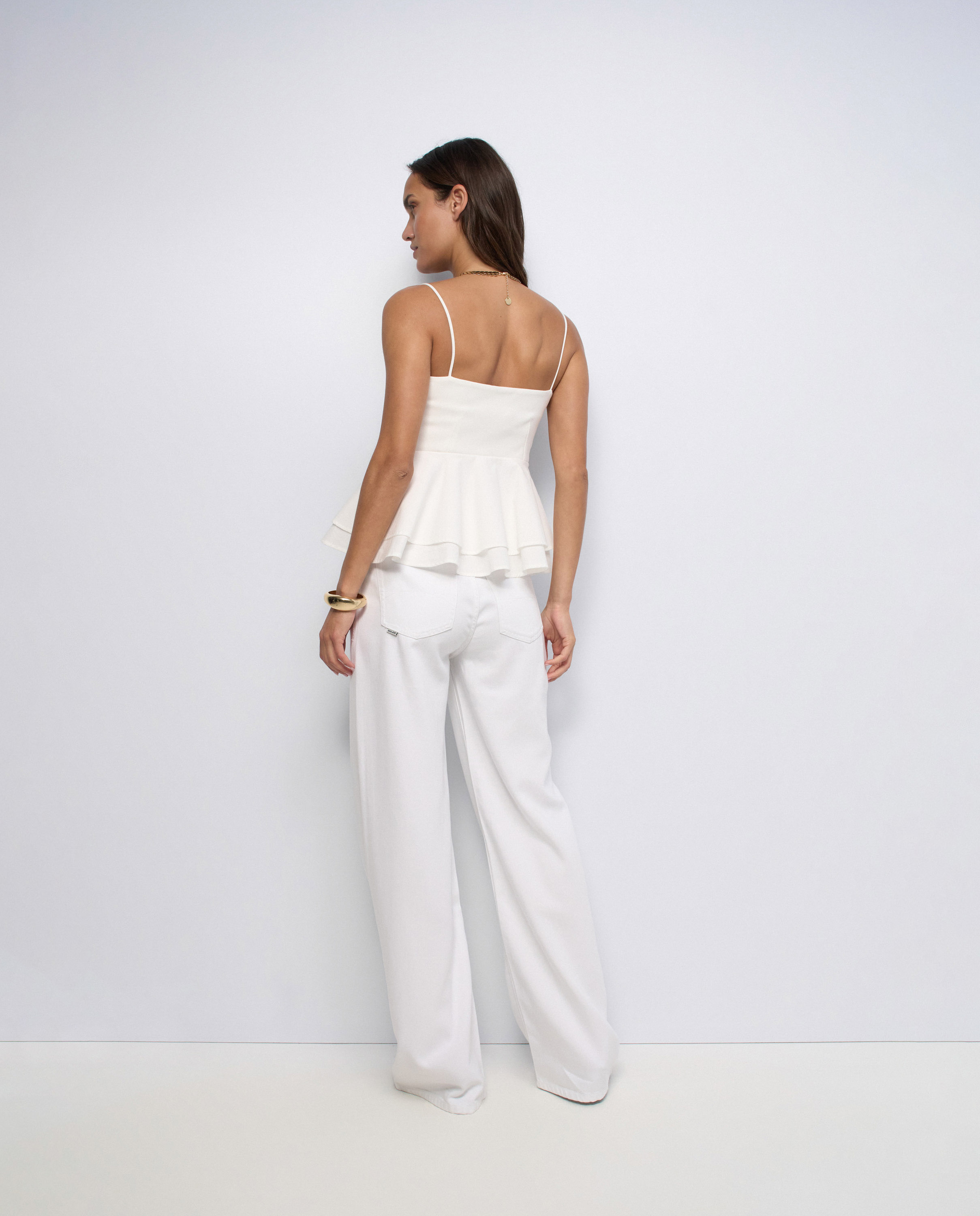 Top con mezcla de materiales de mujer - Salsa Jeans - Blanco Blanco-3