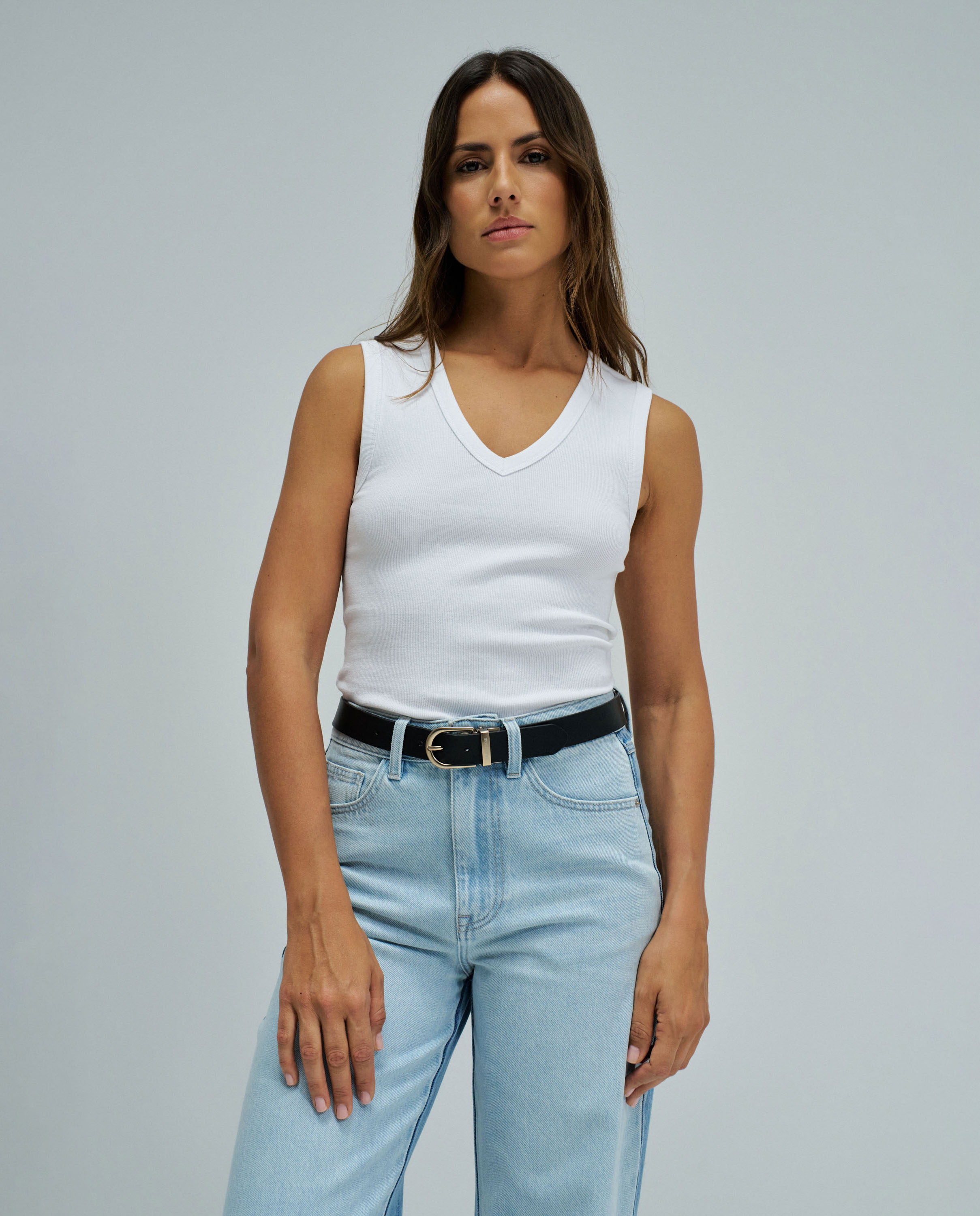 Top básico de rayas de mujer - Salsa Jeans - Blanco Blanco-1