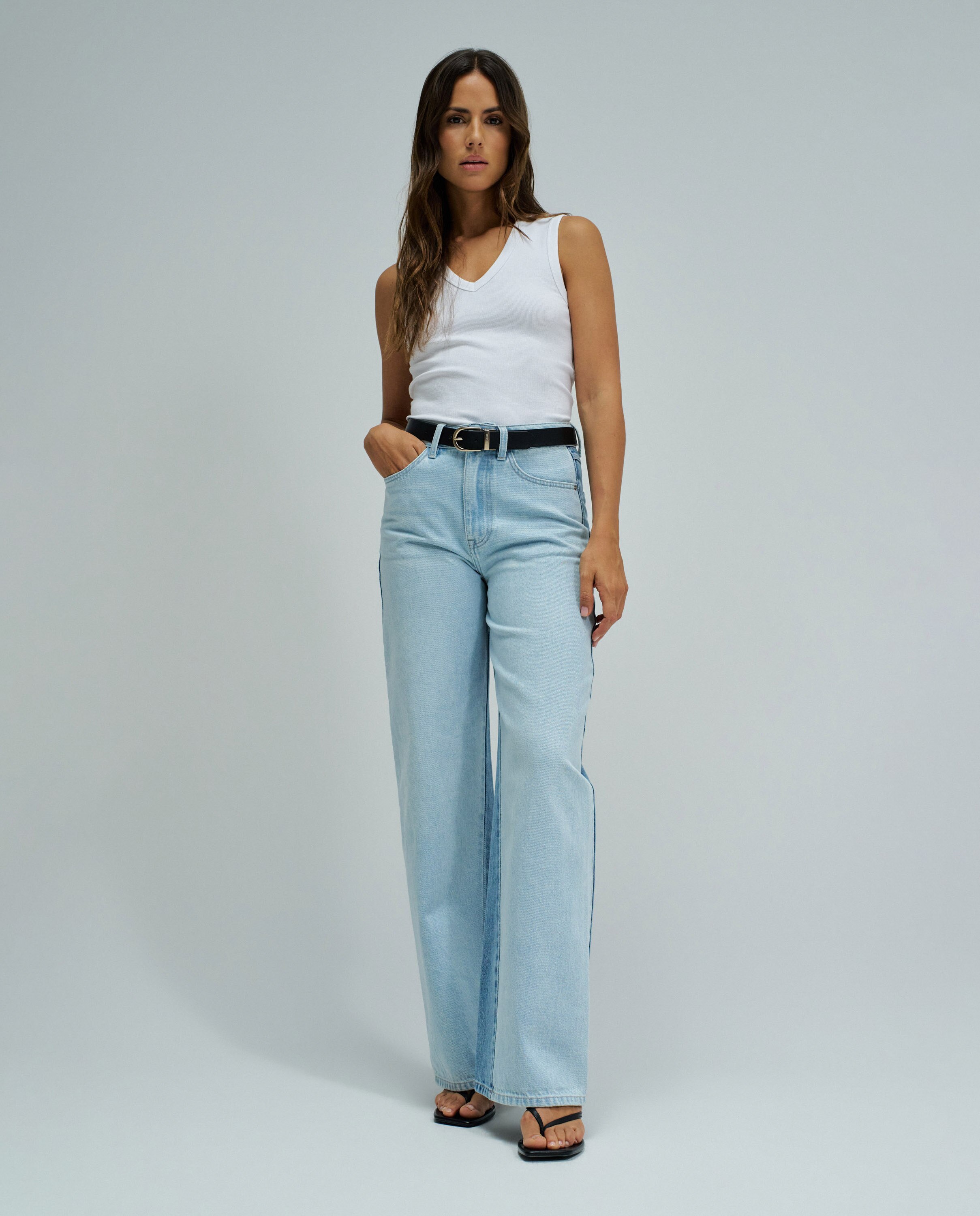 Top básico de rayas de mujer - Salsa Jeans - Blanco Blanco-5