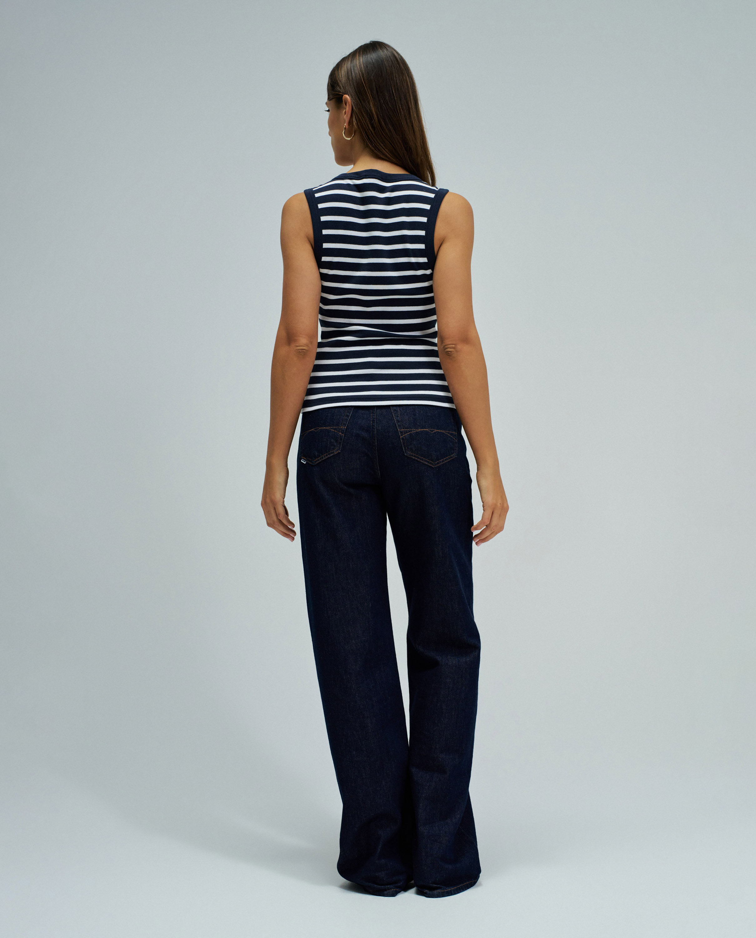 Top básico de rayas de mujer - Salsa Jeans - Azul Azul-3