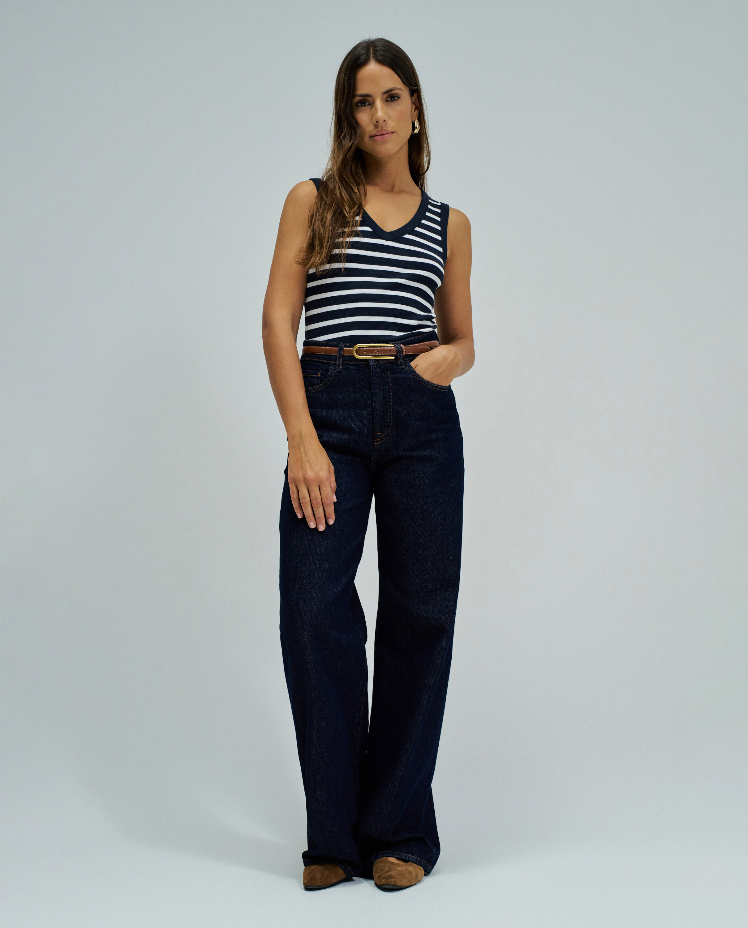 Top básico de rayas de mujer - Salsa Jeans - Azul Azul-5