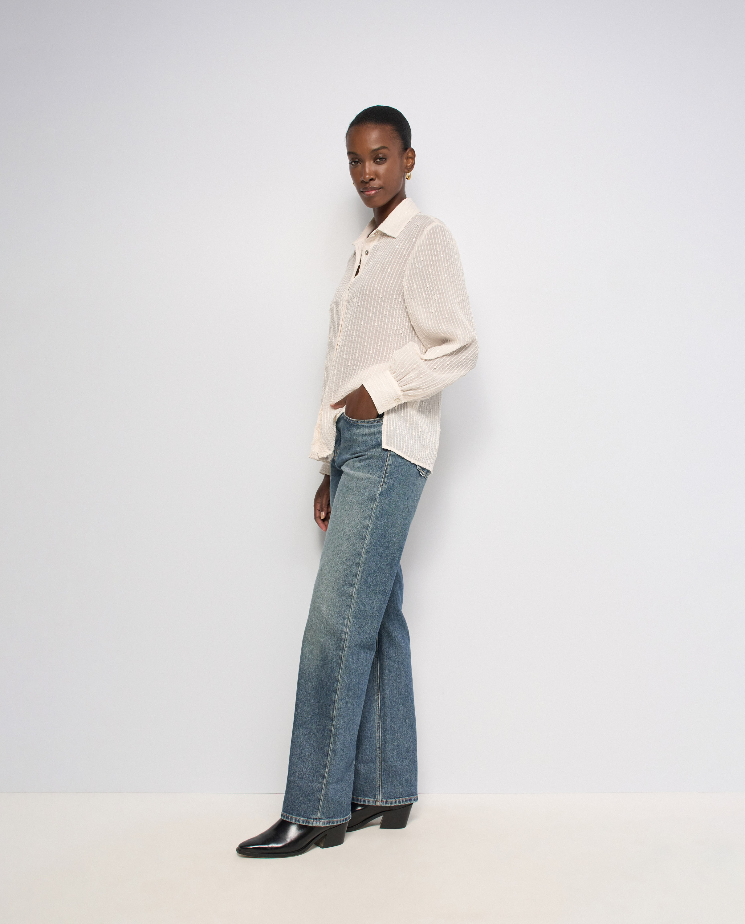 Camisa texturizada con lentejuelas de mujer - Salsa Jeans - Natural Natural-2