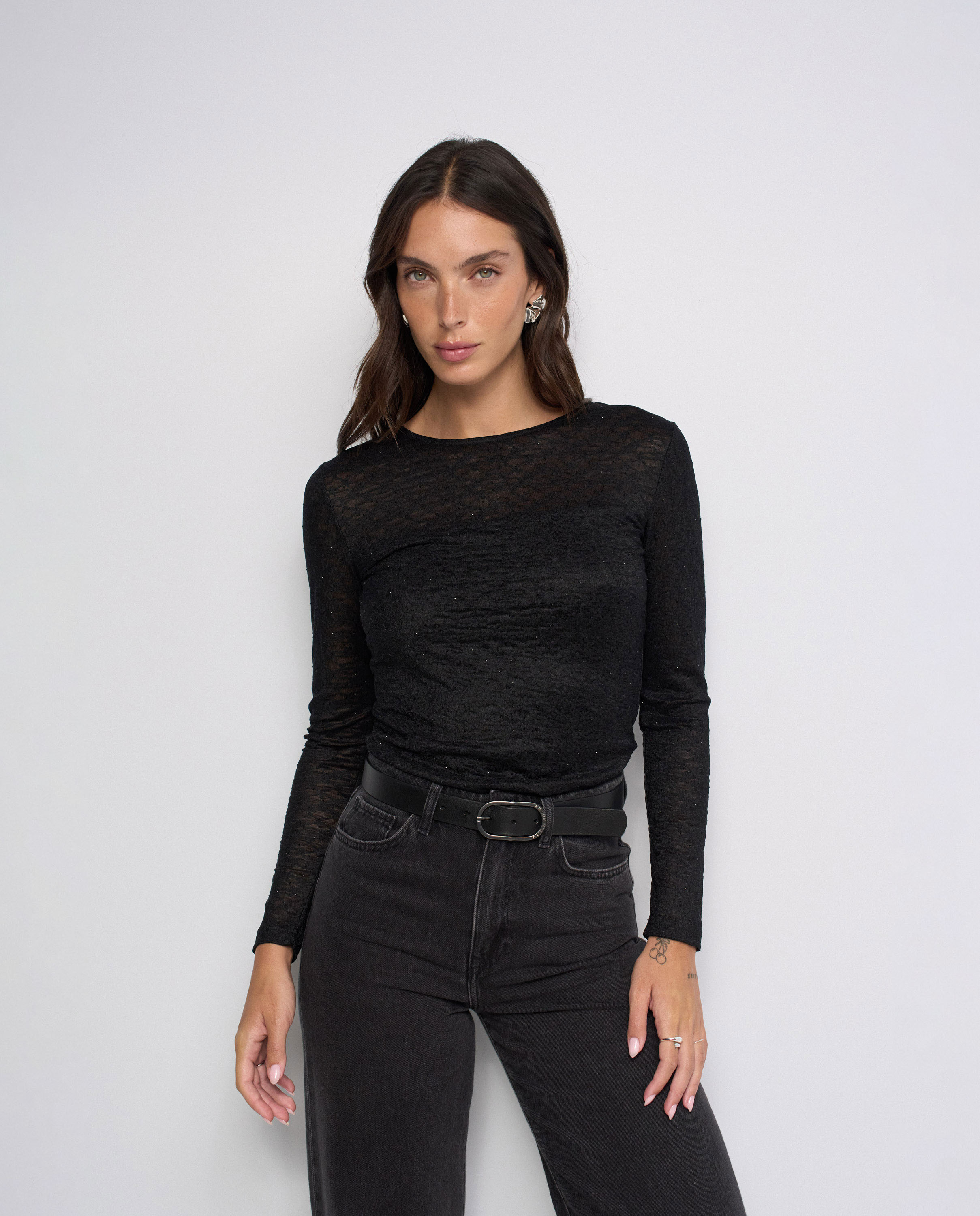 Jersey con brillantes de mujer - Salsa Jeans - Negro Negro-1