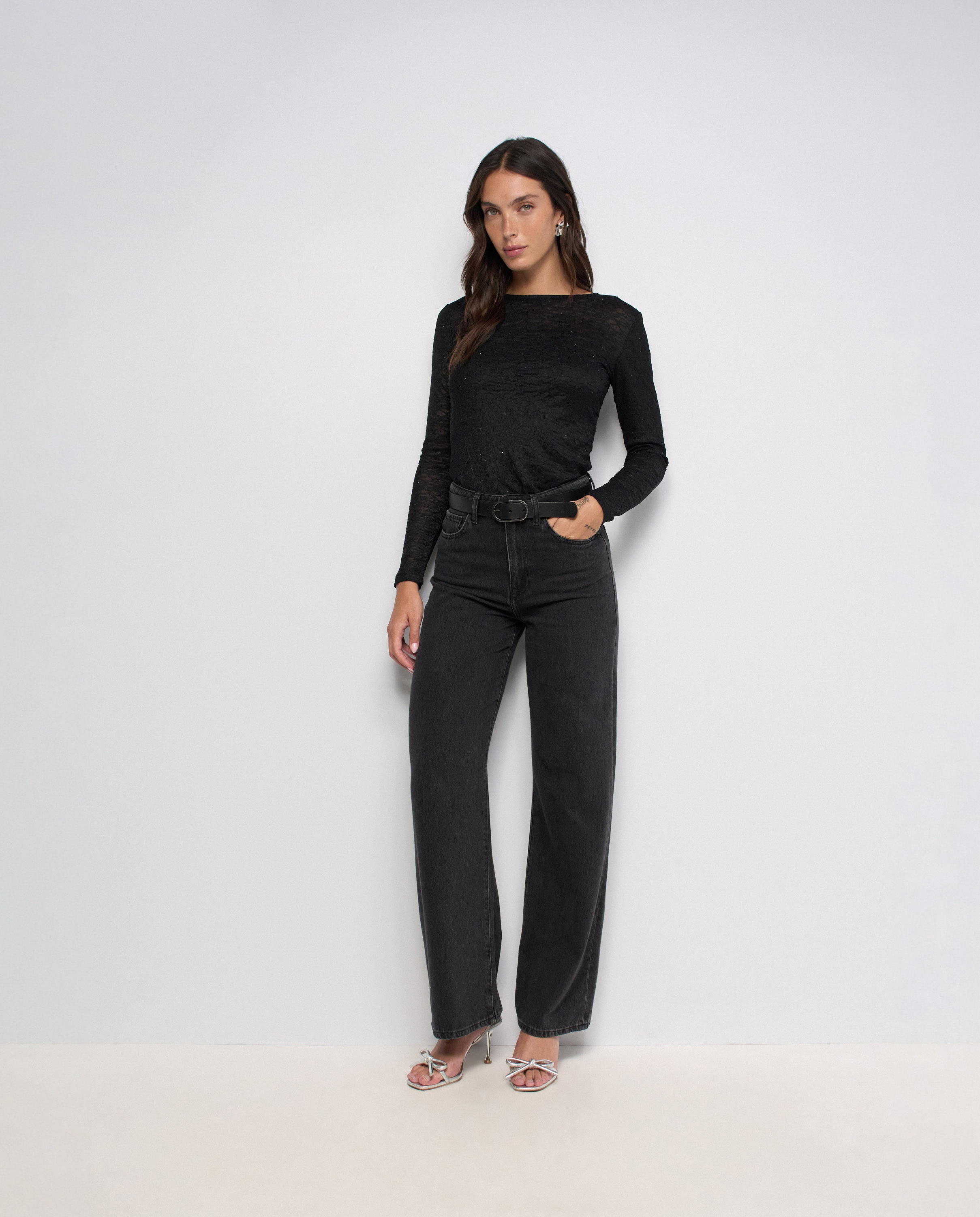 Jersey con brillantes de mujer - Salsa Jeans - Negro Negro-5