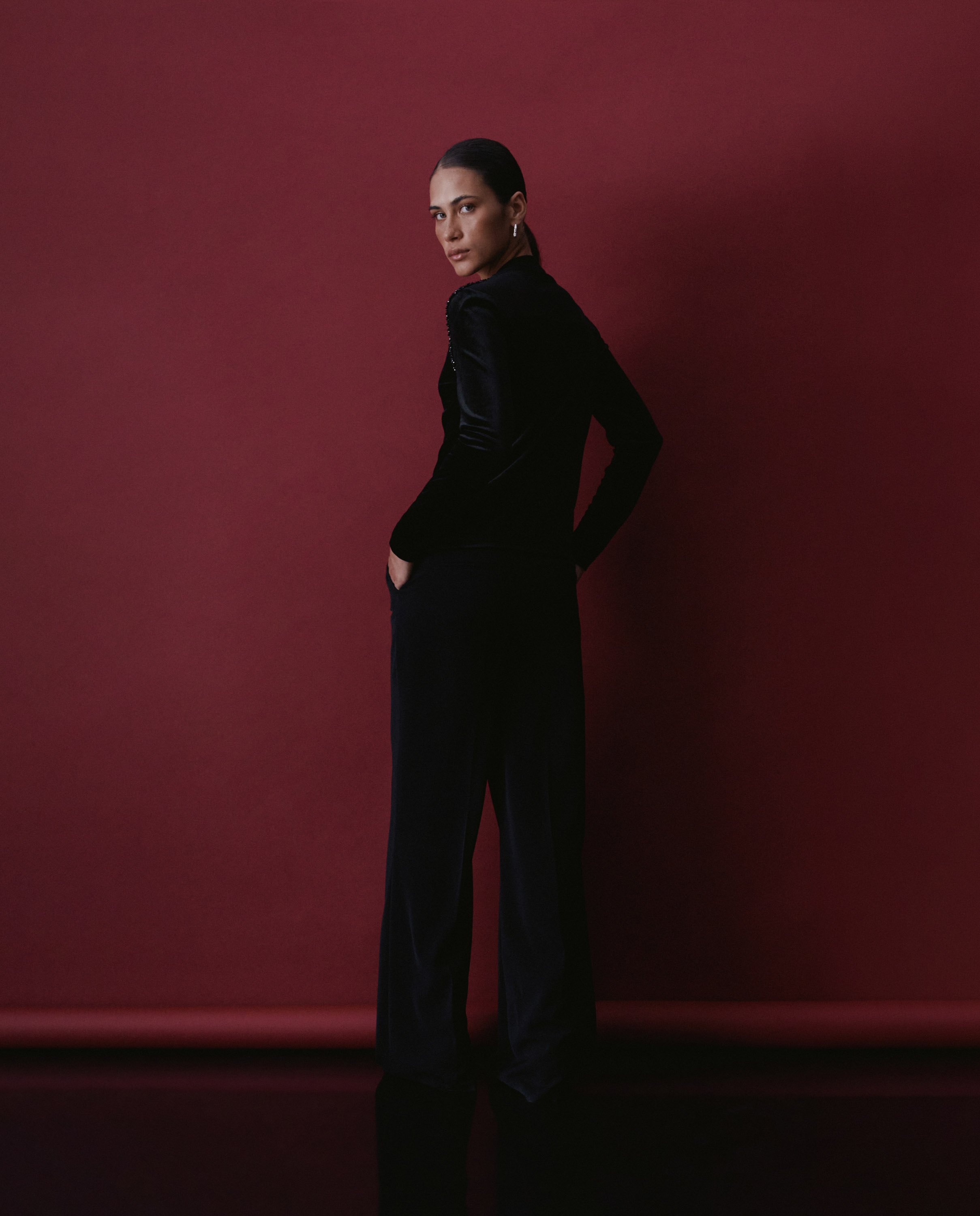 Imagen 3 de Top de terciopelo con transparencias de mujer - Salsa Jeans - Negro Negro