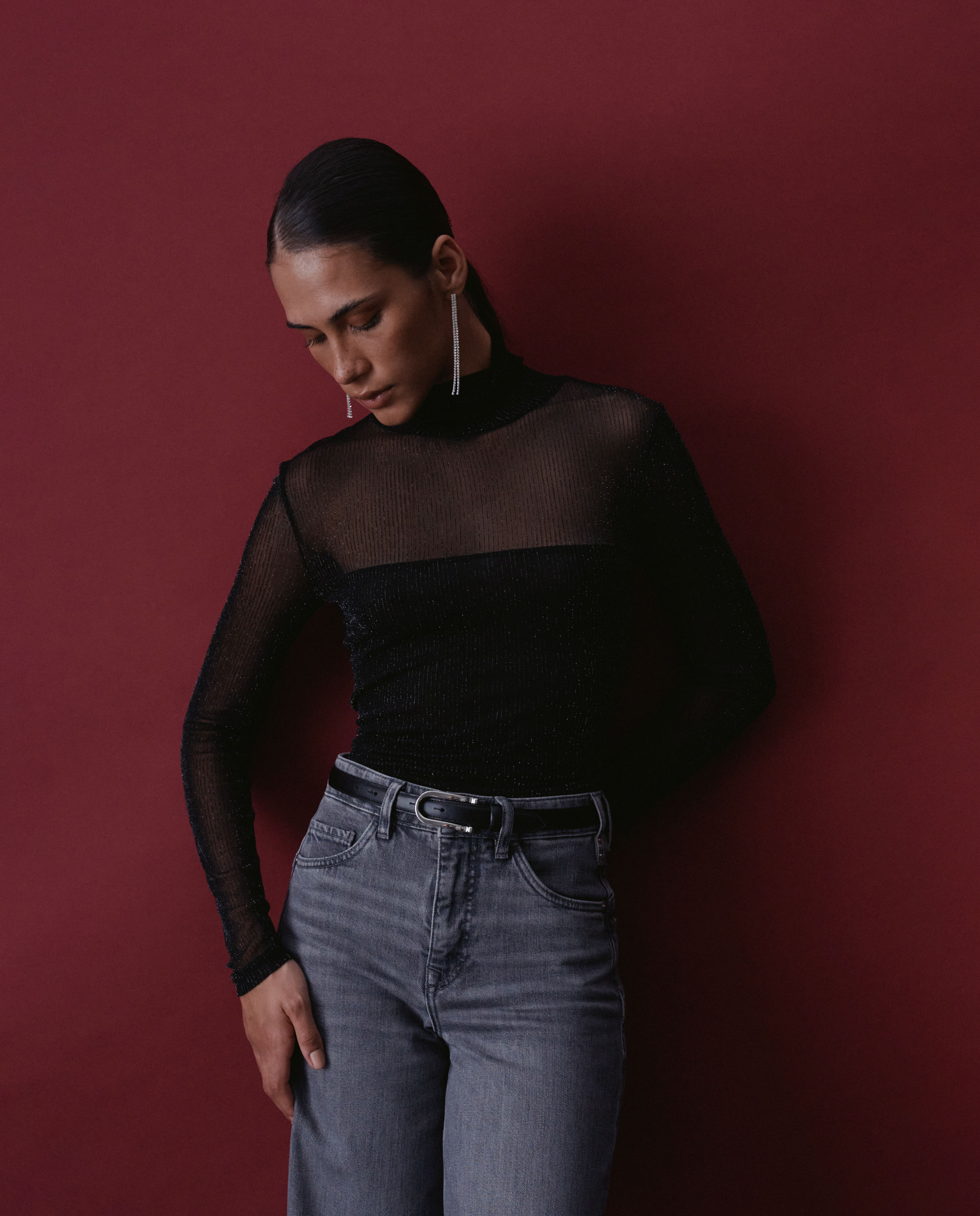 Imagen 1 de Top de tul de mujer Negro