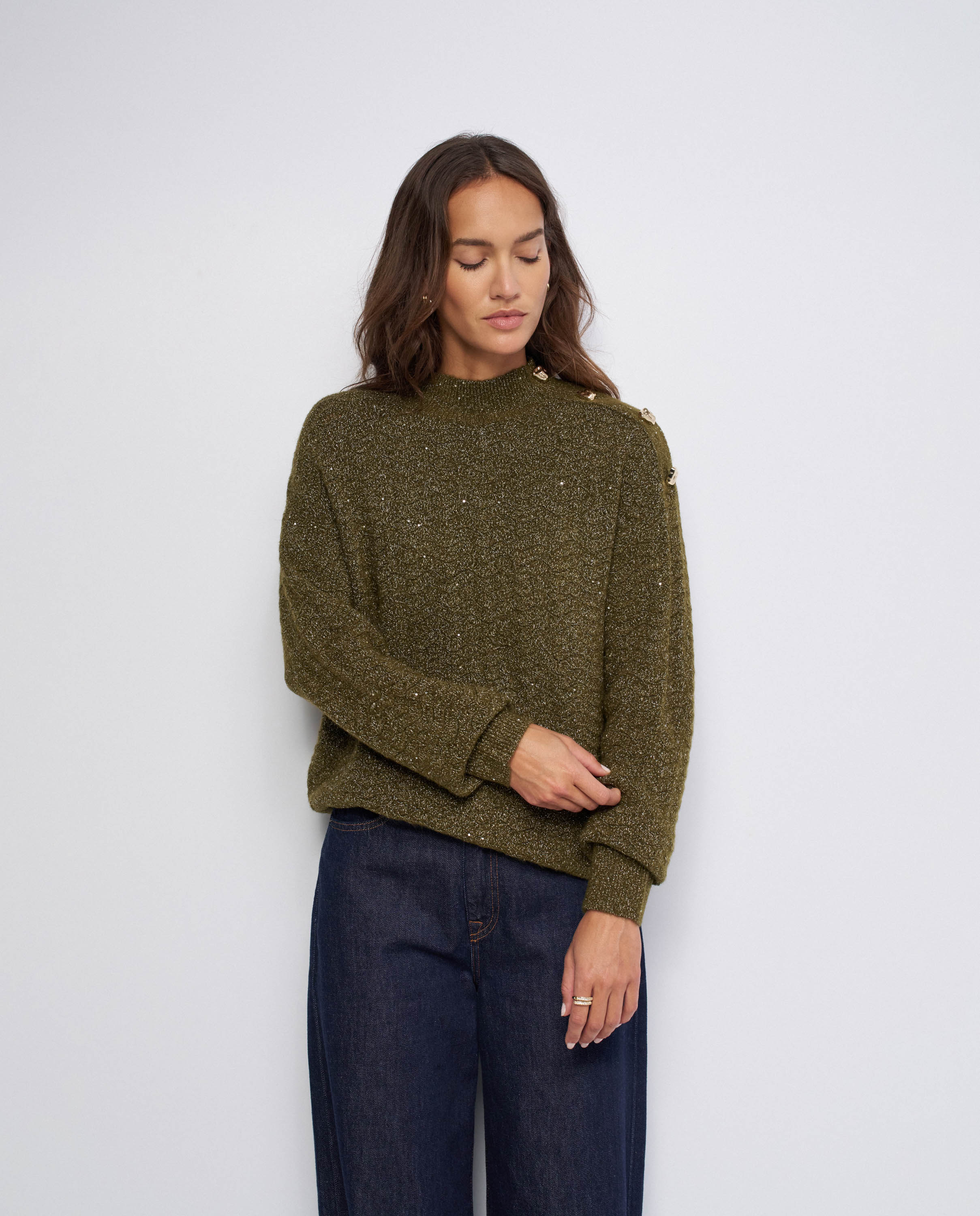 Imagen 1 de Jersey de punto de mujer Verde