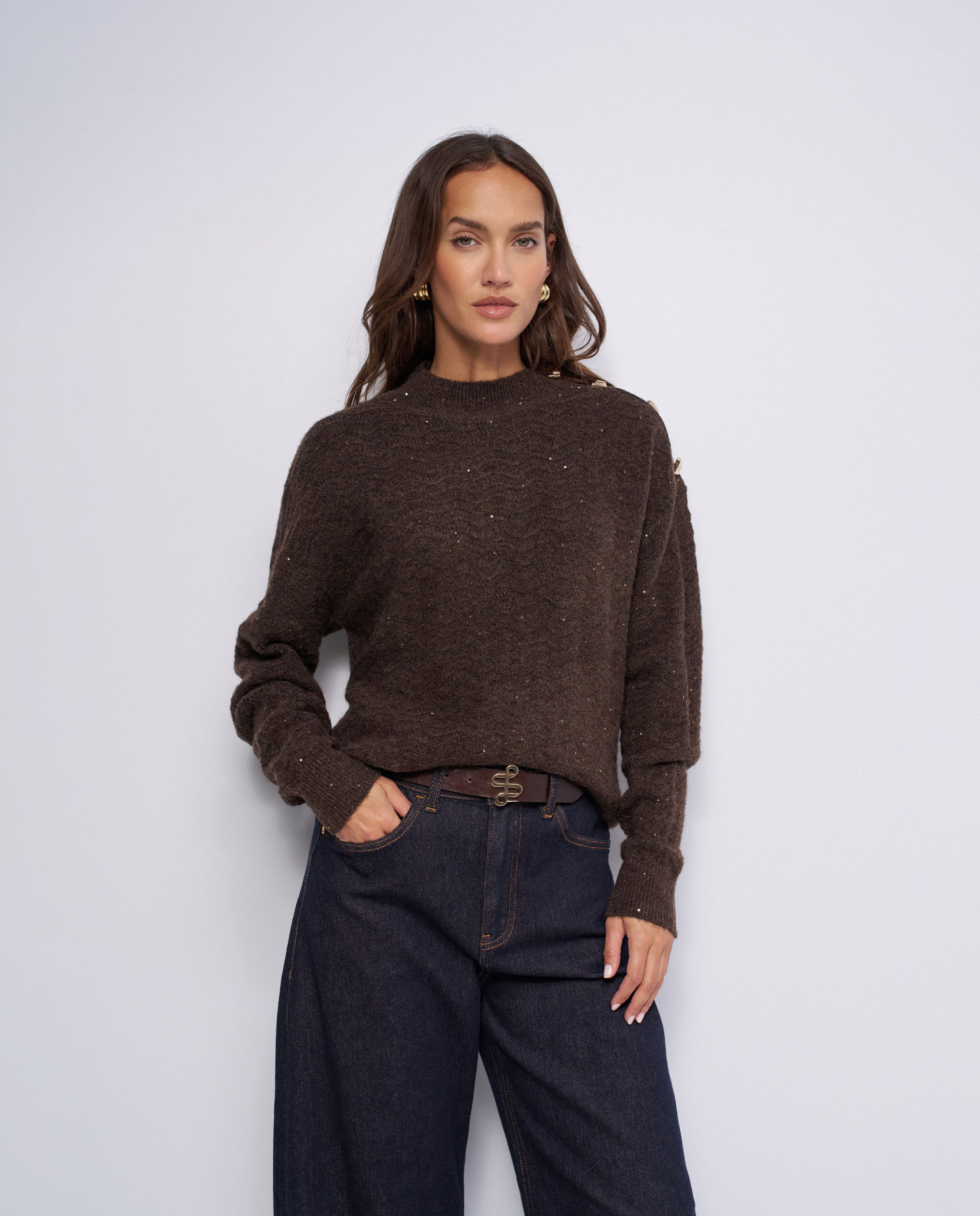 Imagen 1 de Jersey de punto de mujer - Salsa Jeans - Marrón Marrón