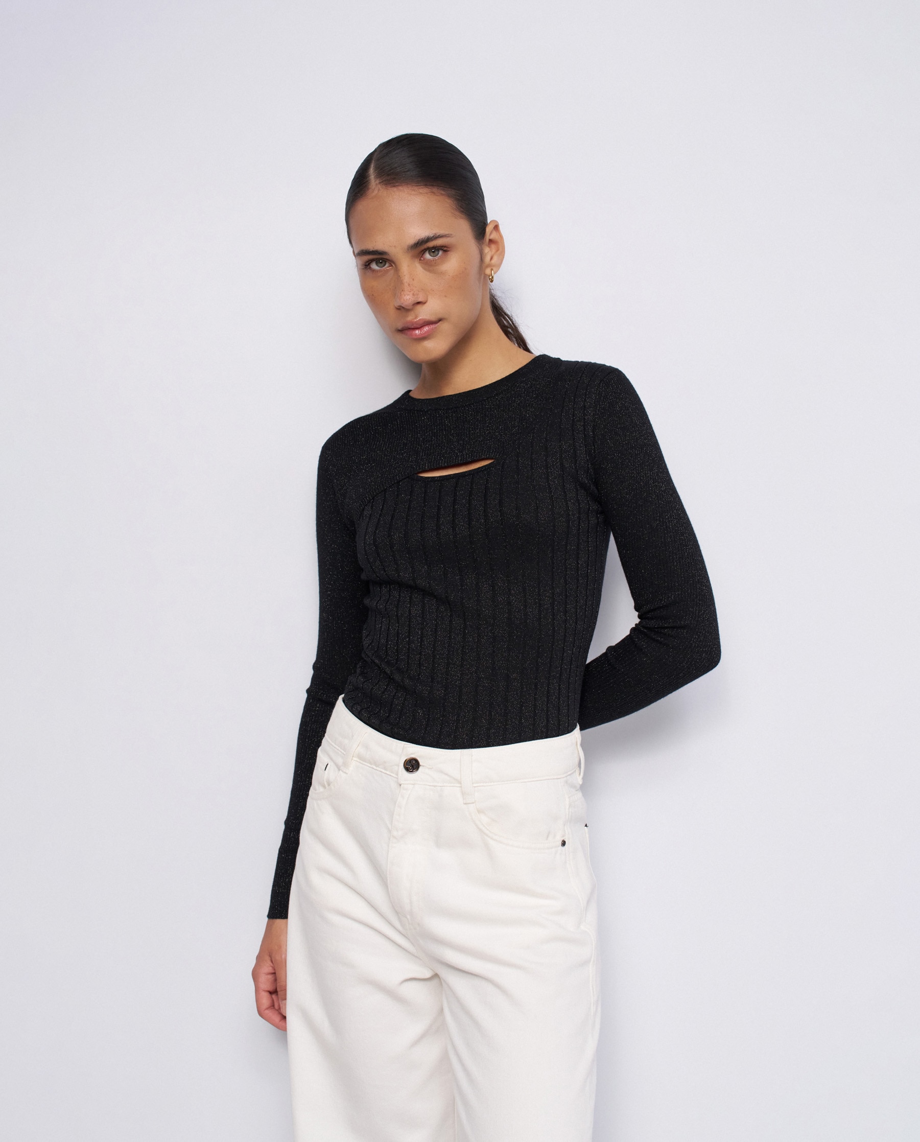 Imagen 1 de Jersey de punto fino con lurex de mujer - Salsa Jeans - Negro Negro