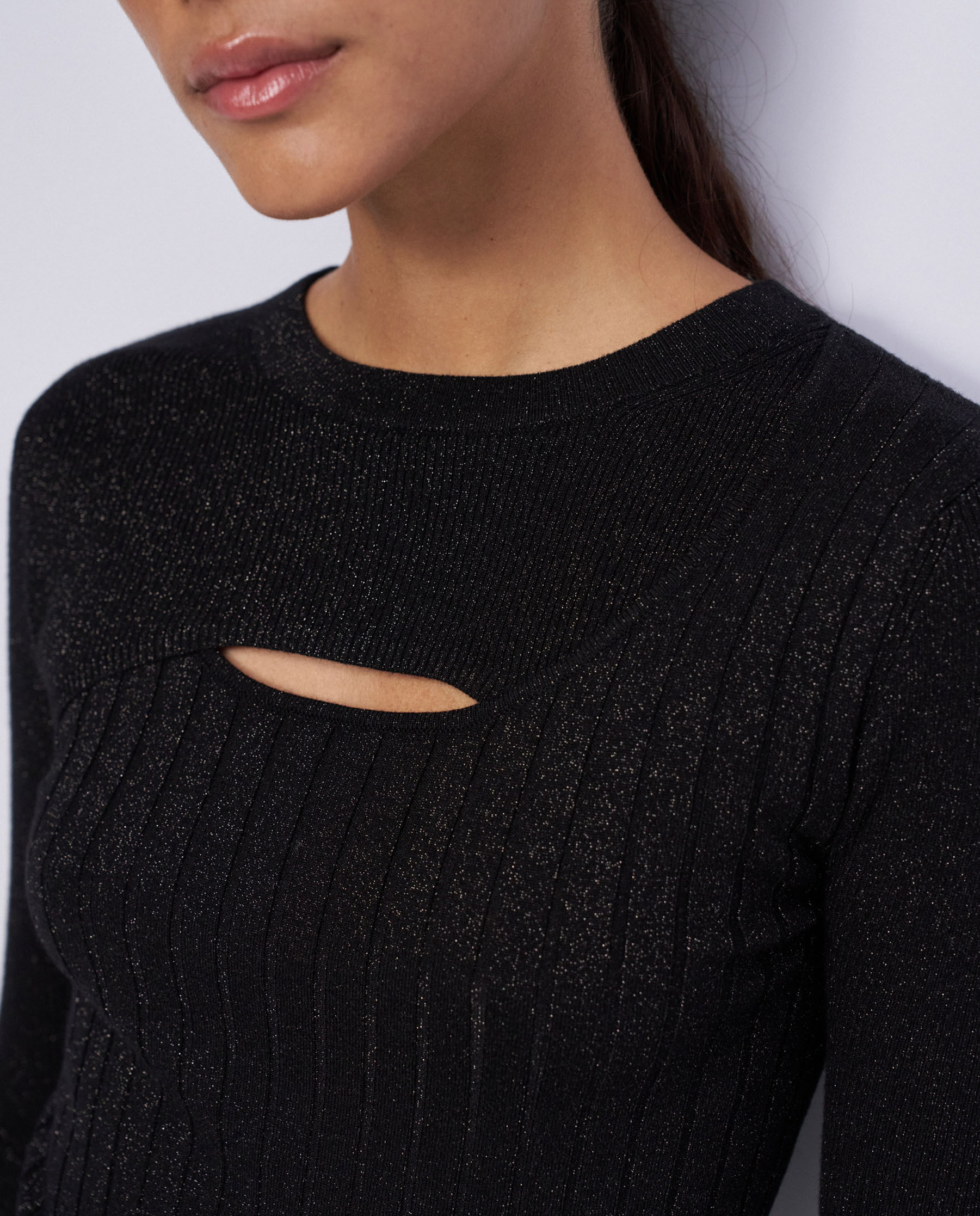Imagen 4 de Jersey de punto fino con lurex de mujer - Salsa Jeans - Negro Negro