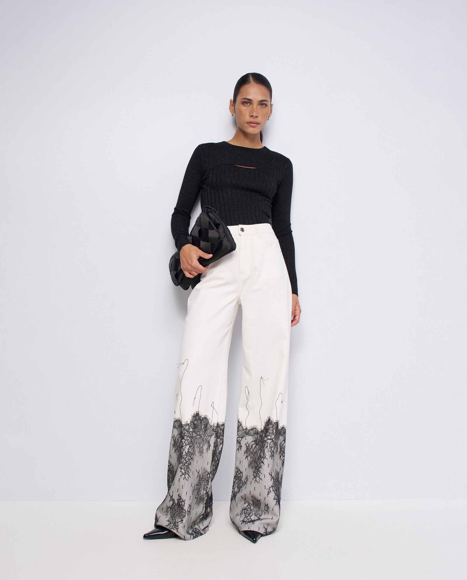 Imagen 5 de Jersey de punto fino con lurex de mujer - Salsa Jeans - Negro Negro