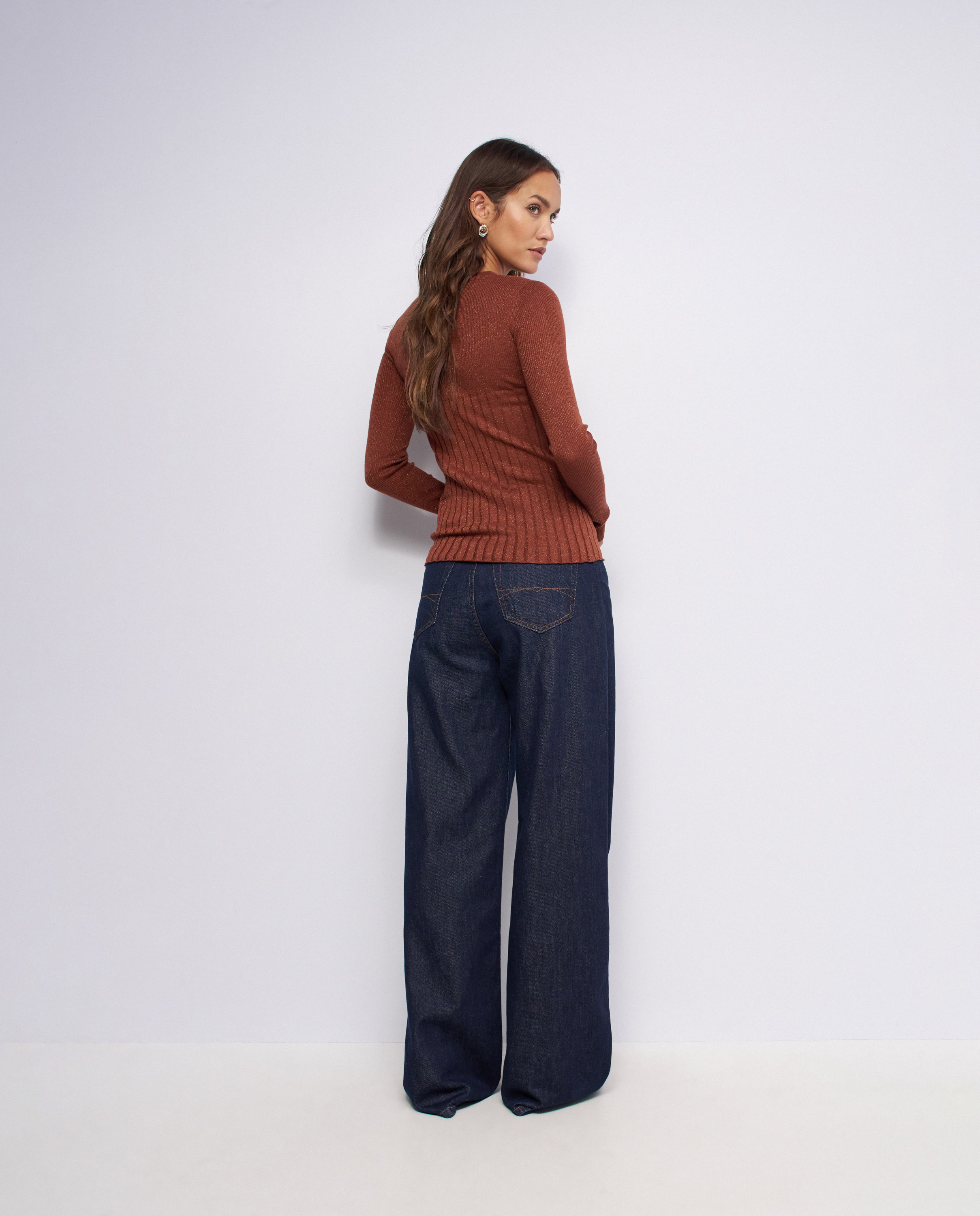 Imagen 3 de Jersey de punto fino con lurex de mujer - Salsa Jeans - Naranja Naranja