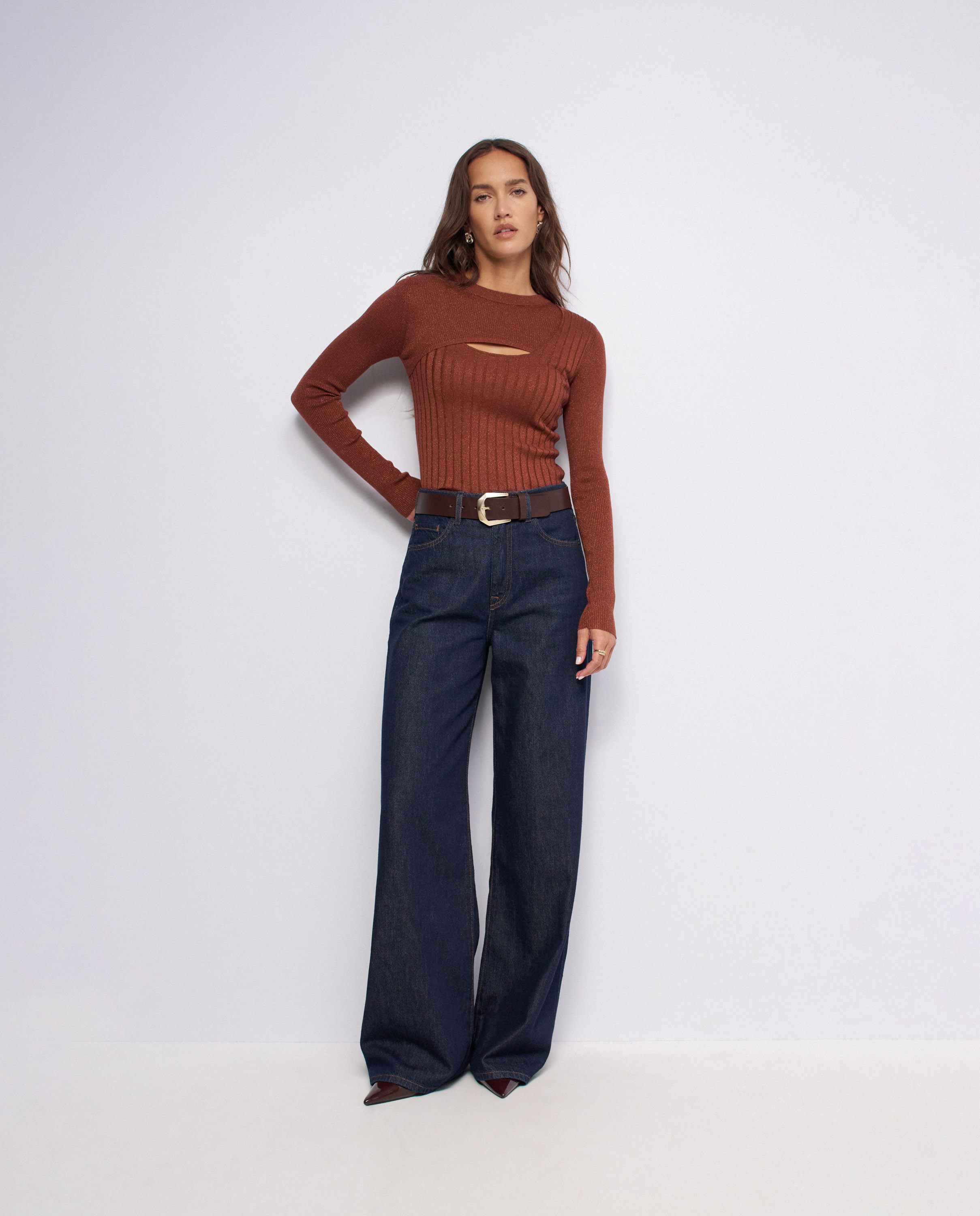 Imagen 5 de Jersey de punto fino con lurex de mujer - Salsa Jeans - Naranja Naranja