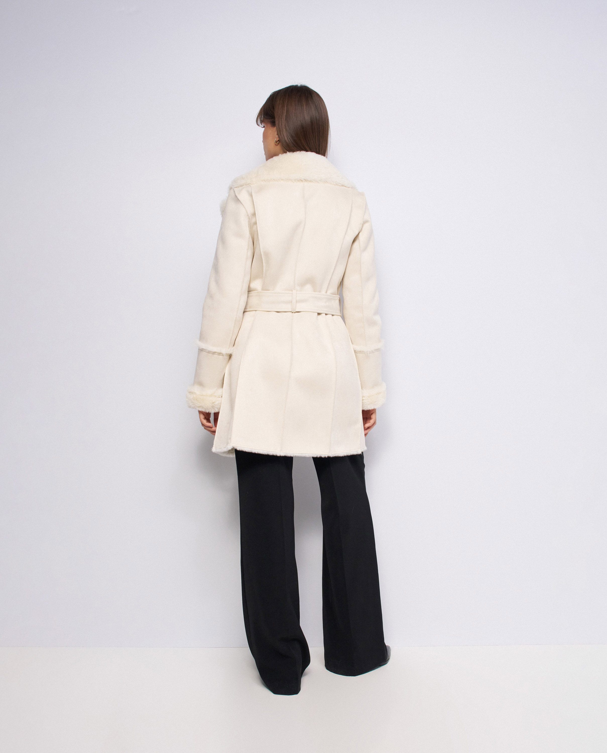 Abrigo estilo borrego diana de mujer - Salsa Jeans - Natural Natural-3