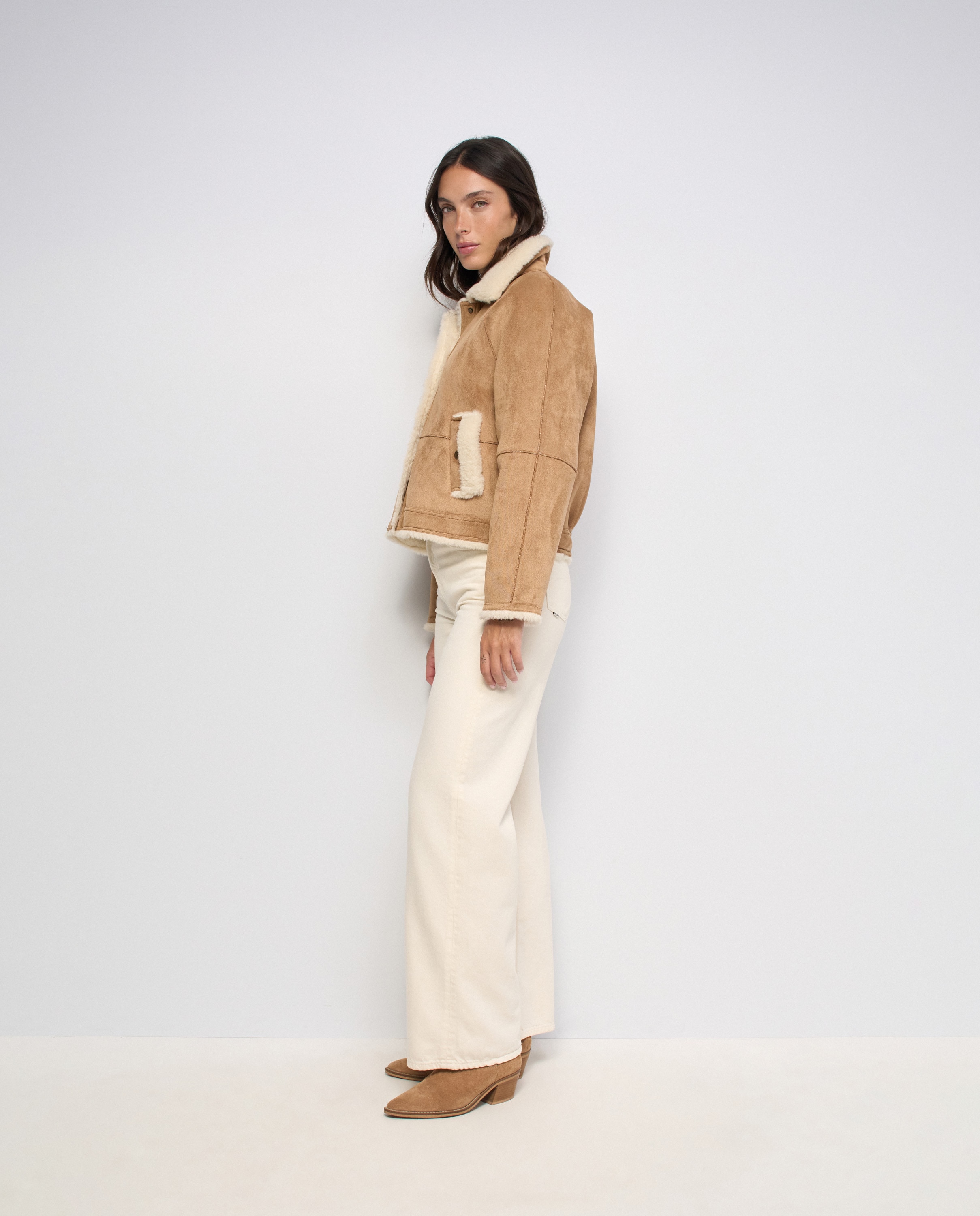 Chaqueta estilo borrego efecto ante de mujer - Salsa Jeans - Marrón Marrón-2