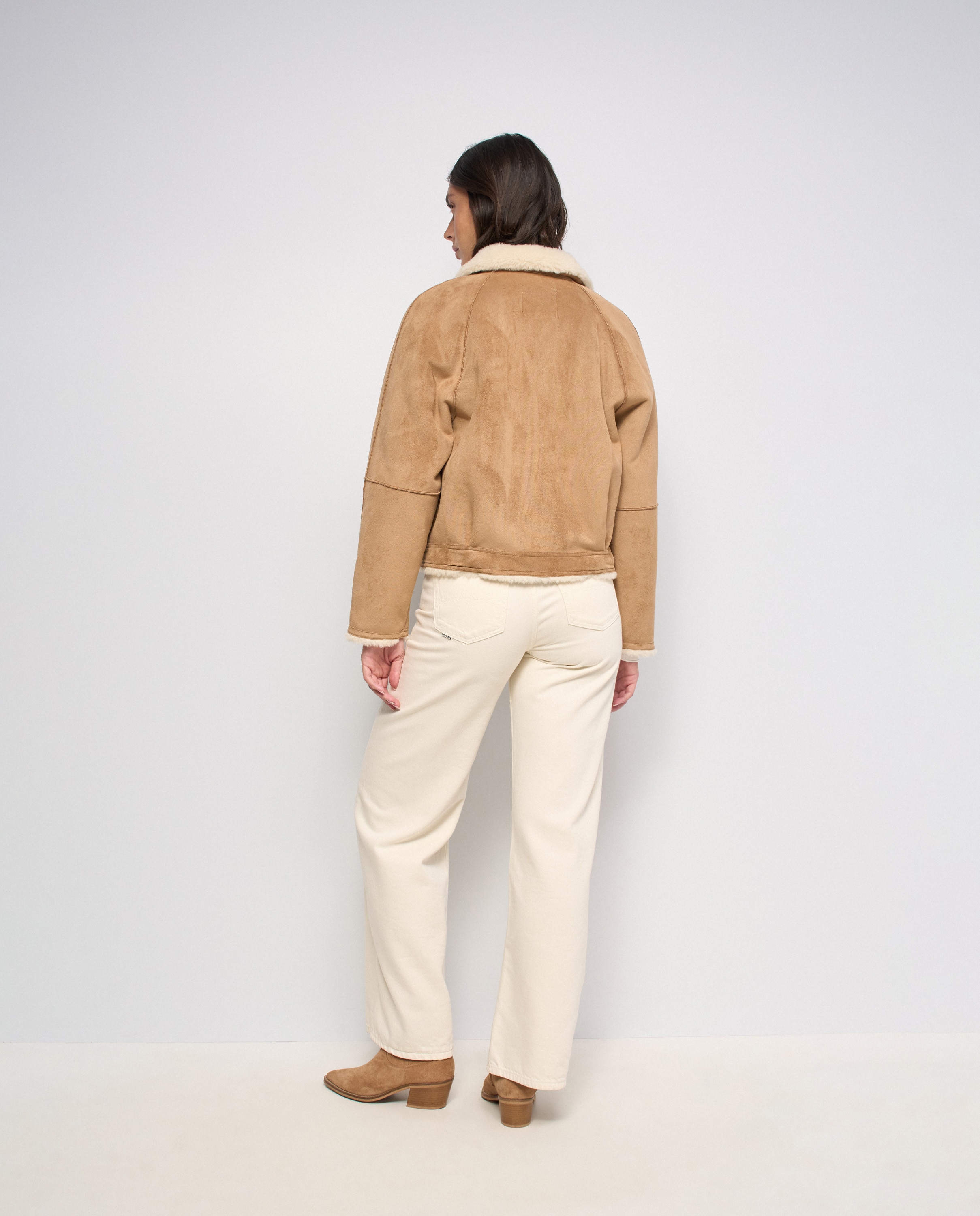 Chaqueta estilo borrego efecto ante de mujer - Salsa Jeans - Marrón Marrón-3