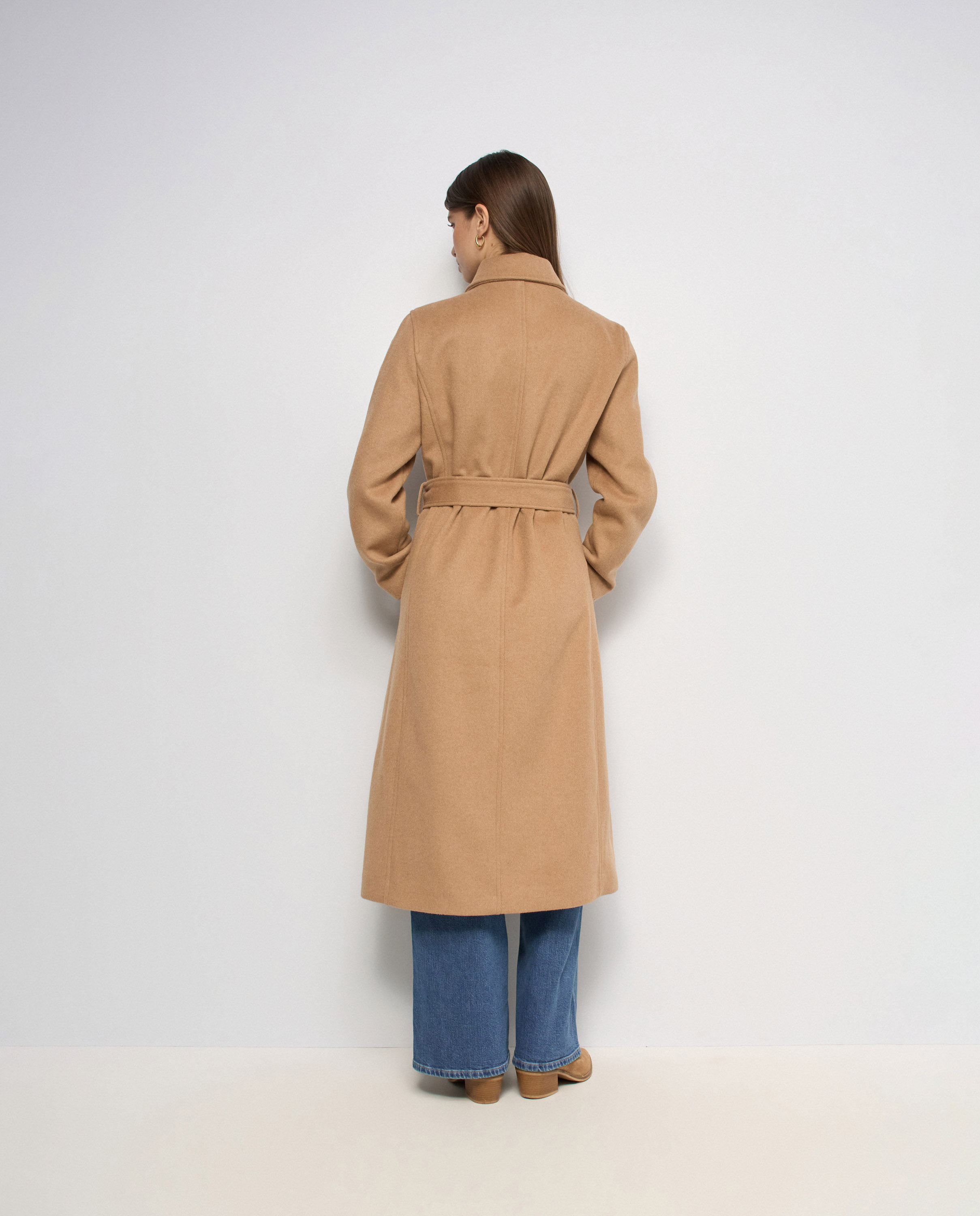 Abrigo largo de paño con lana de mujer - Salsa Jeans - Camel Camel-3