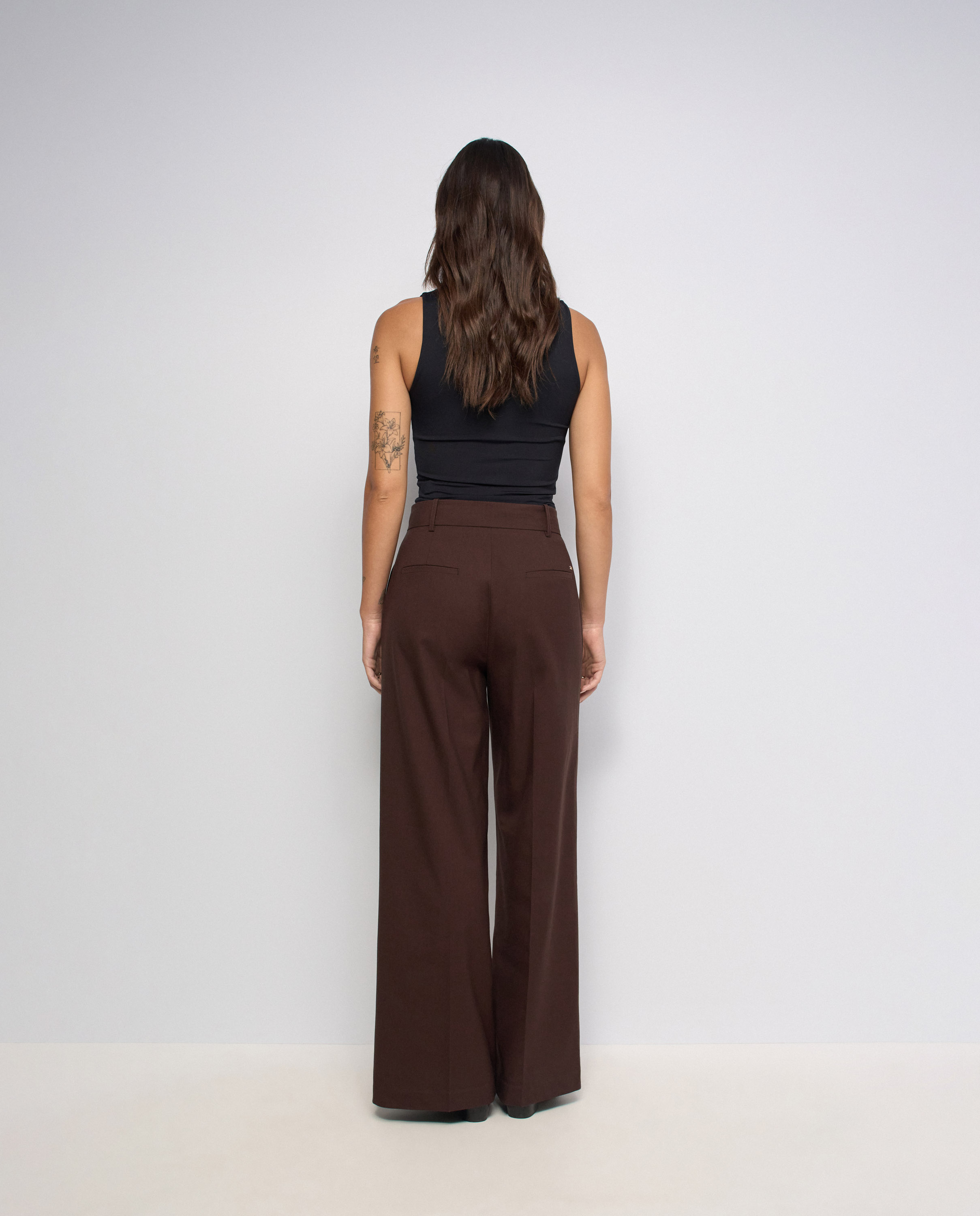 Pantalones chino wide de lino de mujer - Salsa Jeans - Marrón Marrón-3