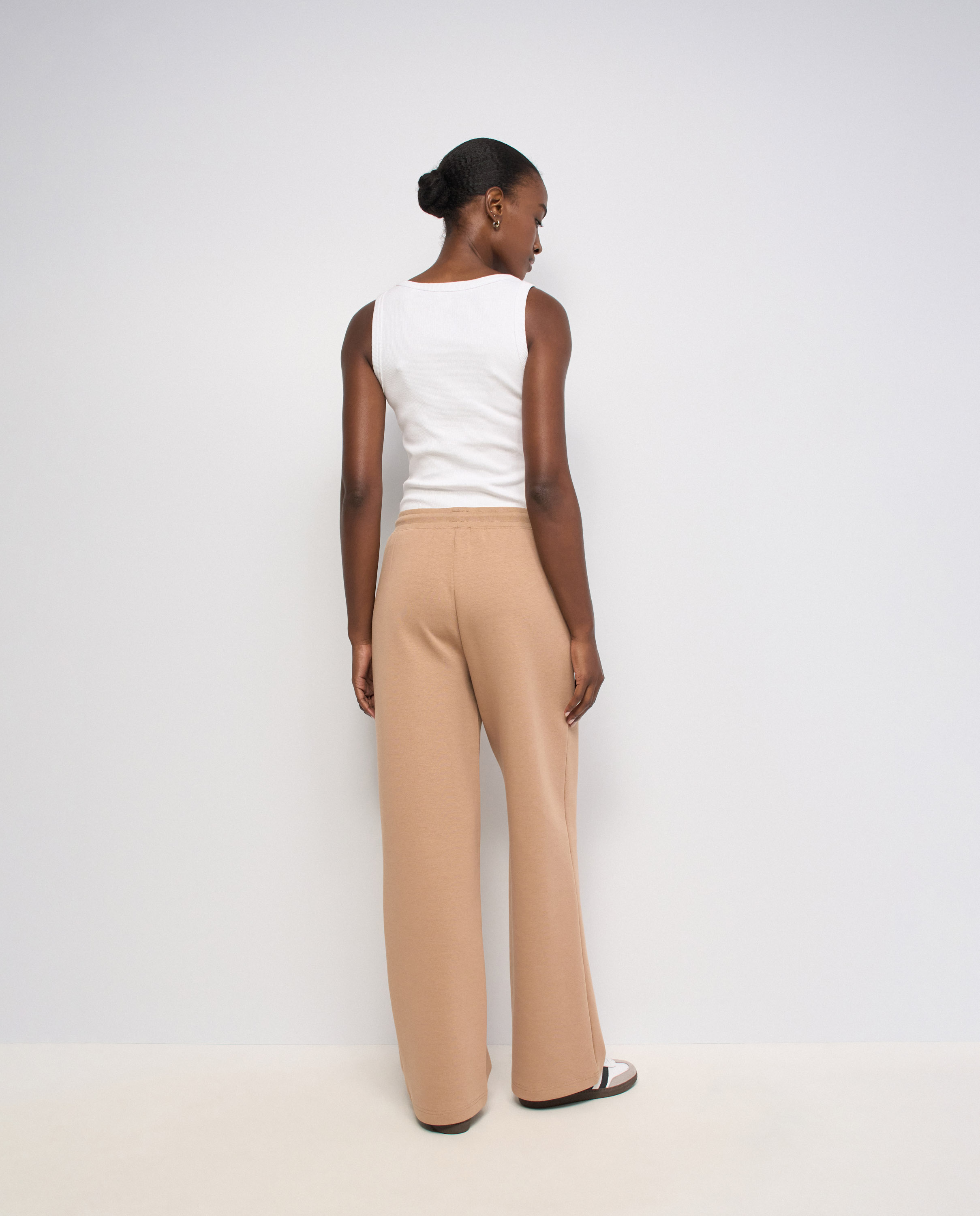 Pantalones jogger de punto con pernera wide de mujer - Salsa Jeans - Marrón Marrón-3