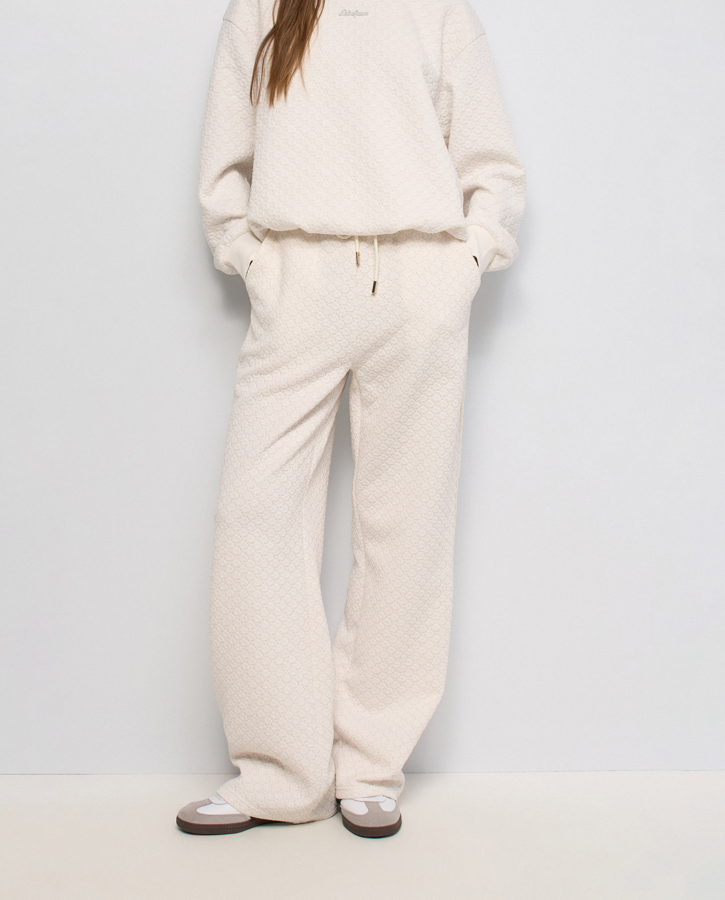 Imagen 0 de Pantalones jogger de punto de mujer Natural