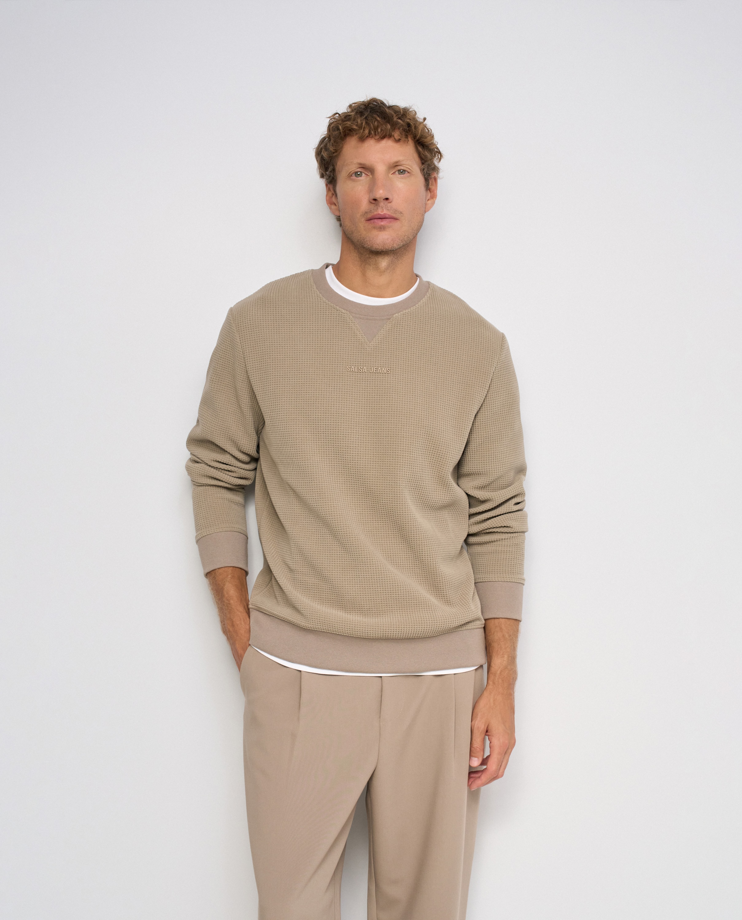Sudadera texturizada de hombre - Salsa Jeans - Natural Natural-1