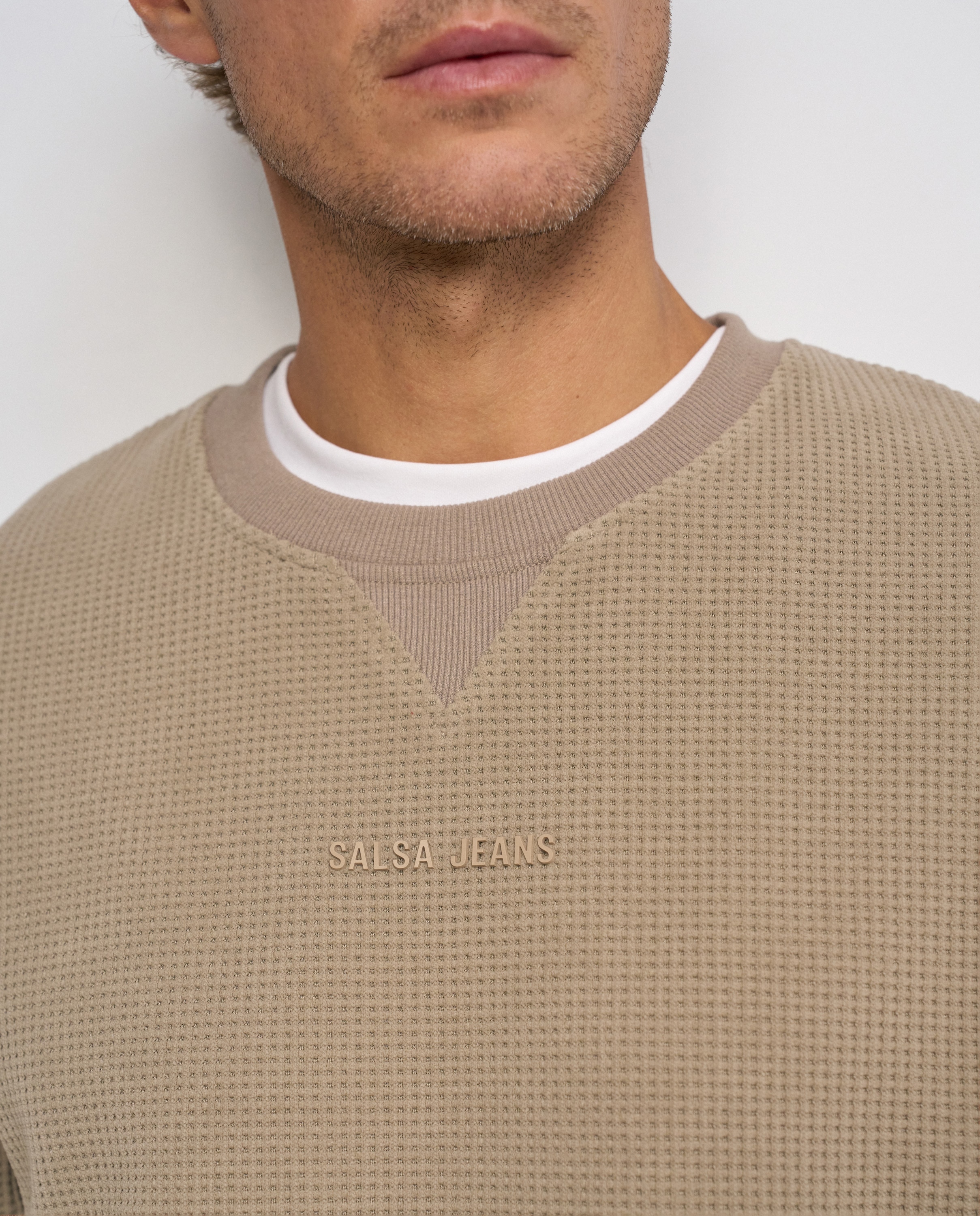 Sudadera texturizada de hombre - Salsa Jeans - Natural Natural-4