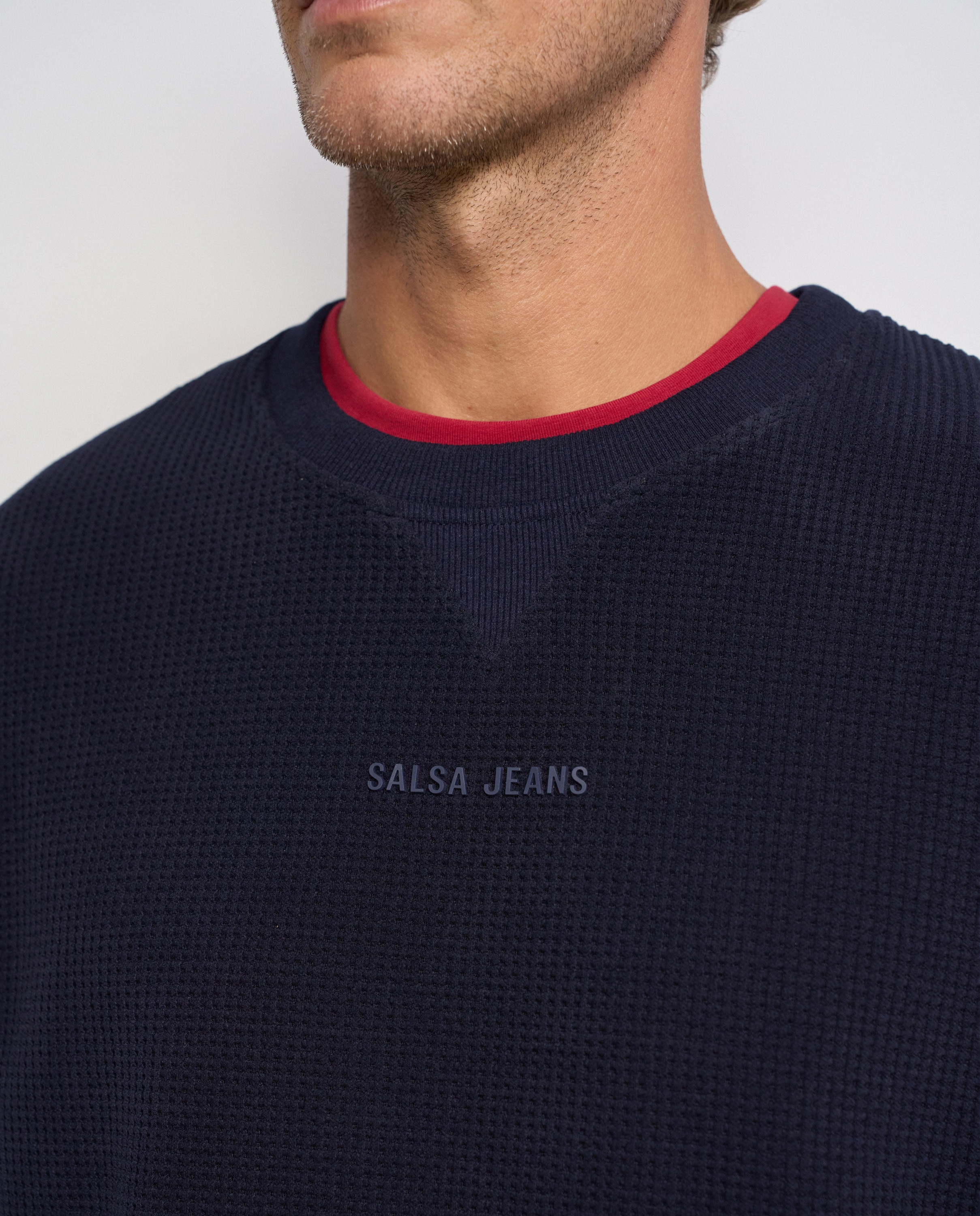 Sudadera texturizada de hombre - Salsa Jeans - Azul Azul-4