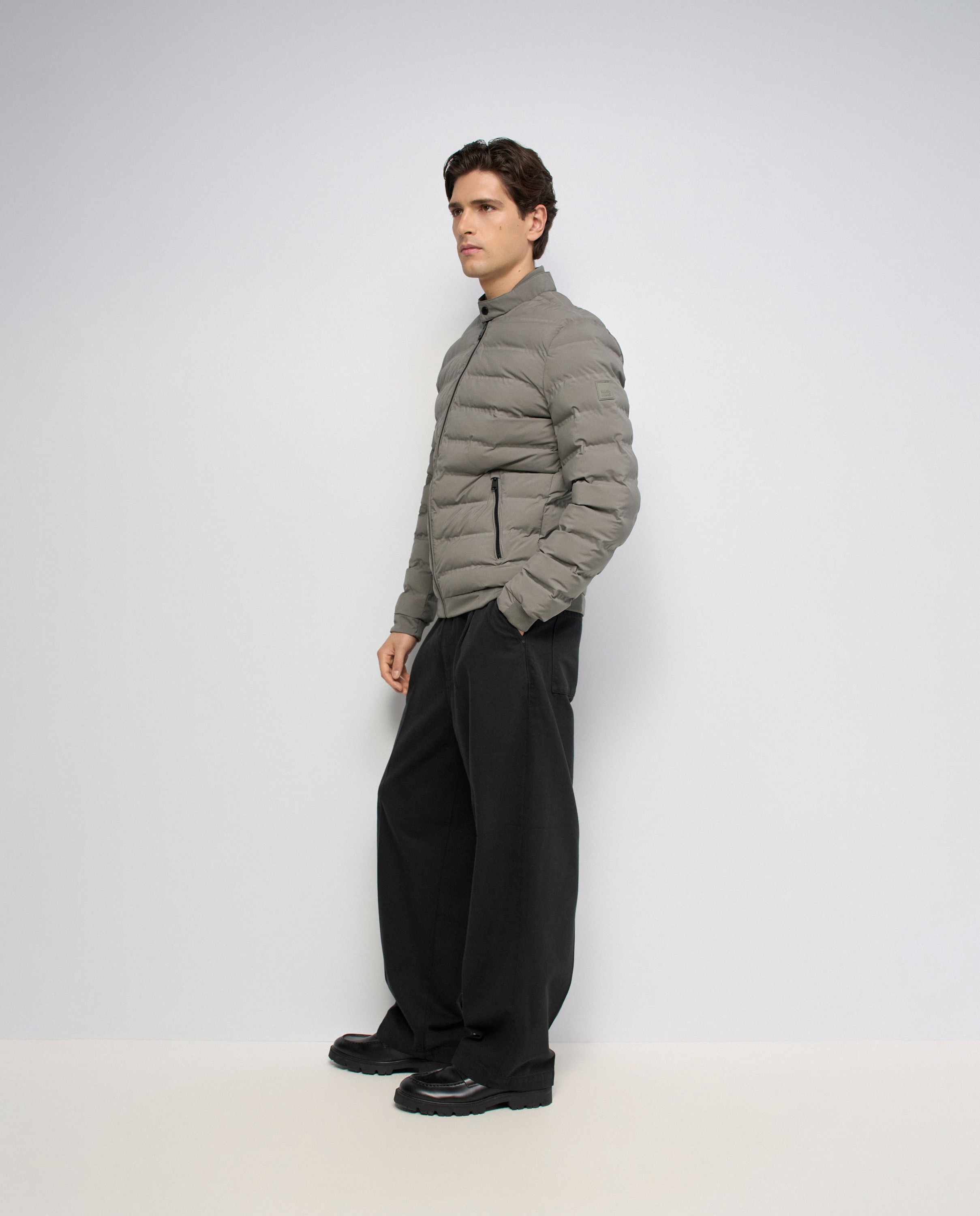 Abrigo puffer con bolsillos de hombre - Salsa Jeans - Gris Gris-2