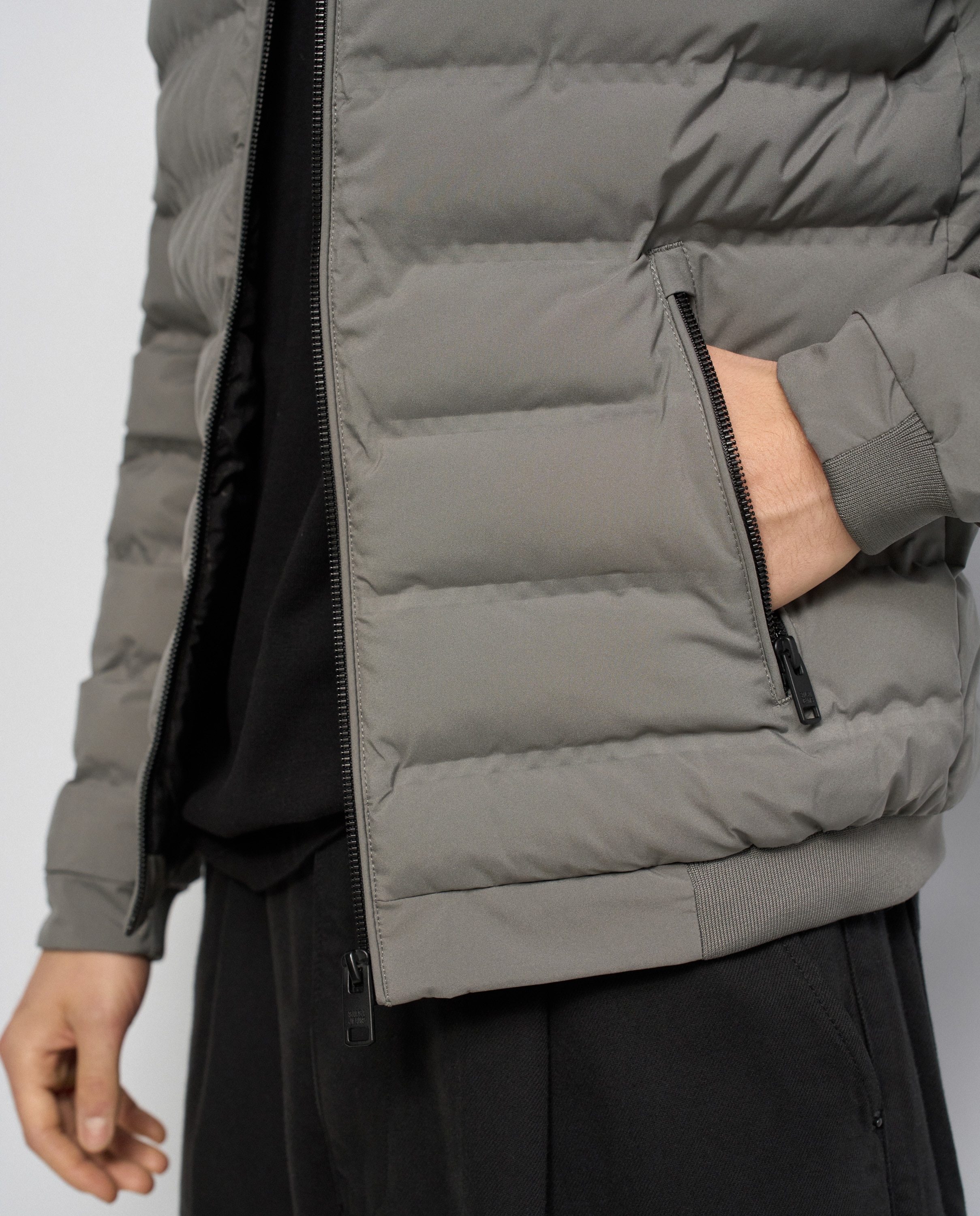 Abrigo puffer con bolsillos de hombre - Salsa Jeans - Gris Gris-4