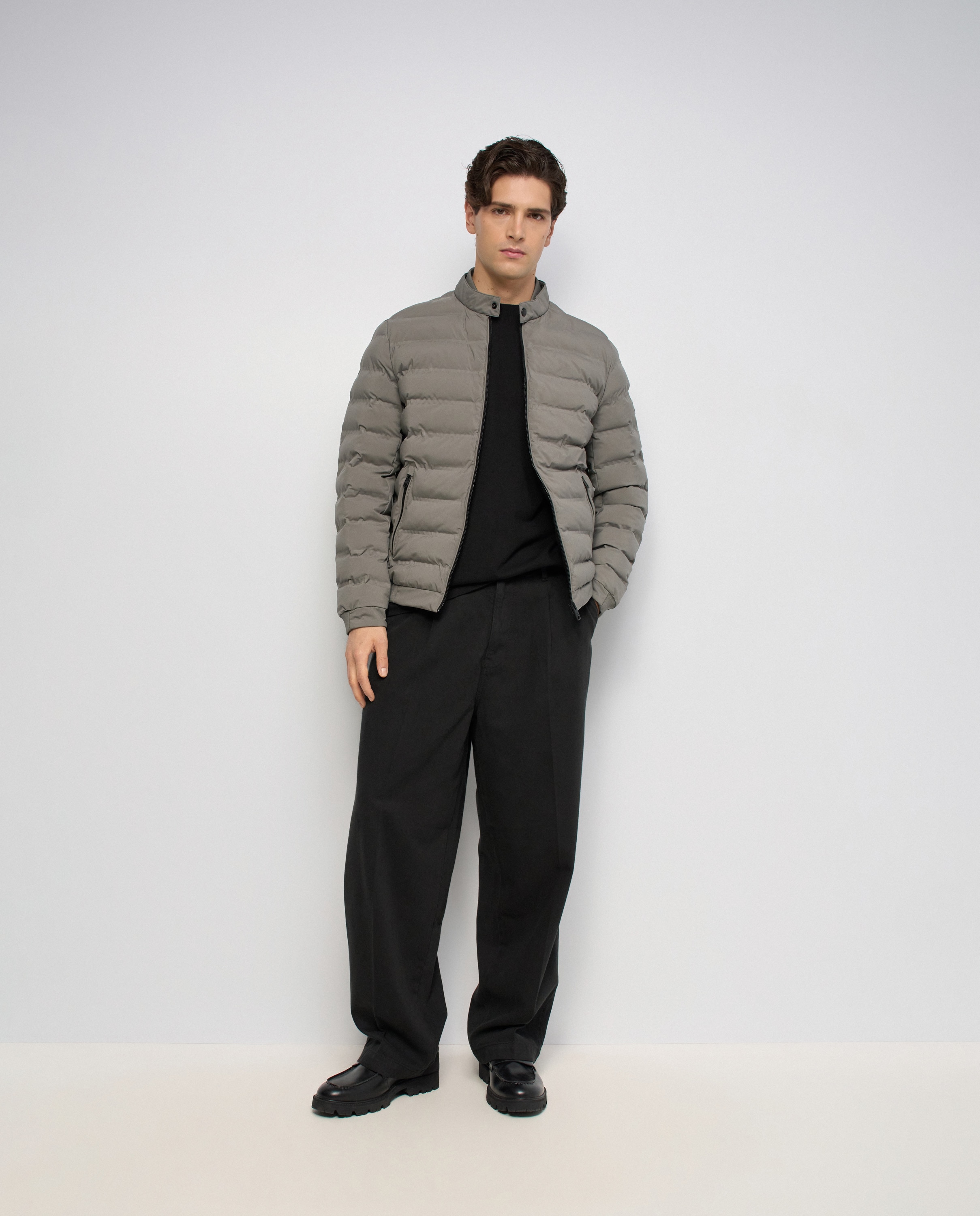Abrigo puffer con bolsillos de hombre - Salsa Jeans - Gris Gris-5