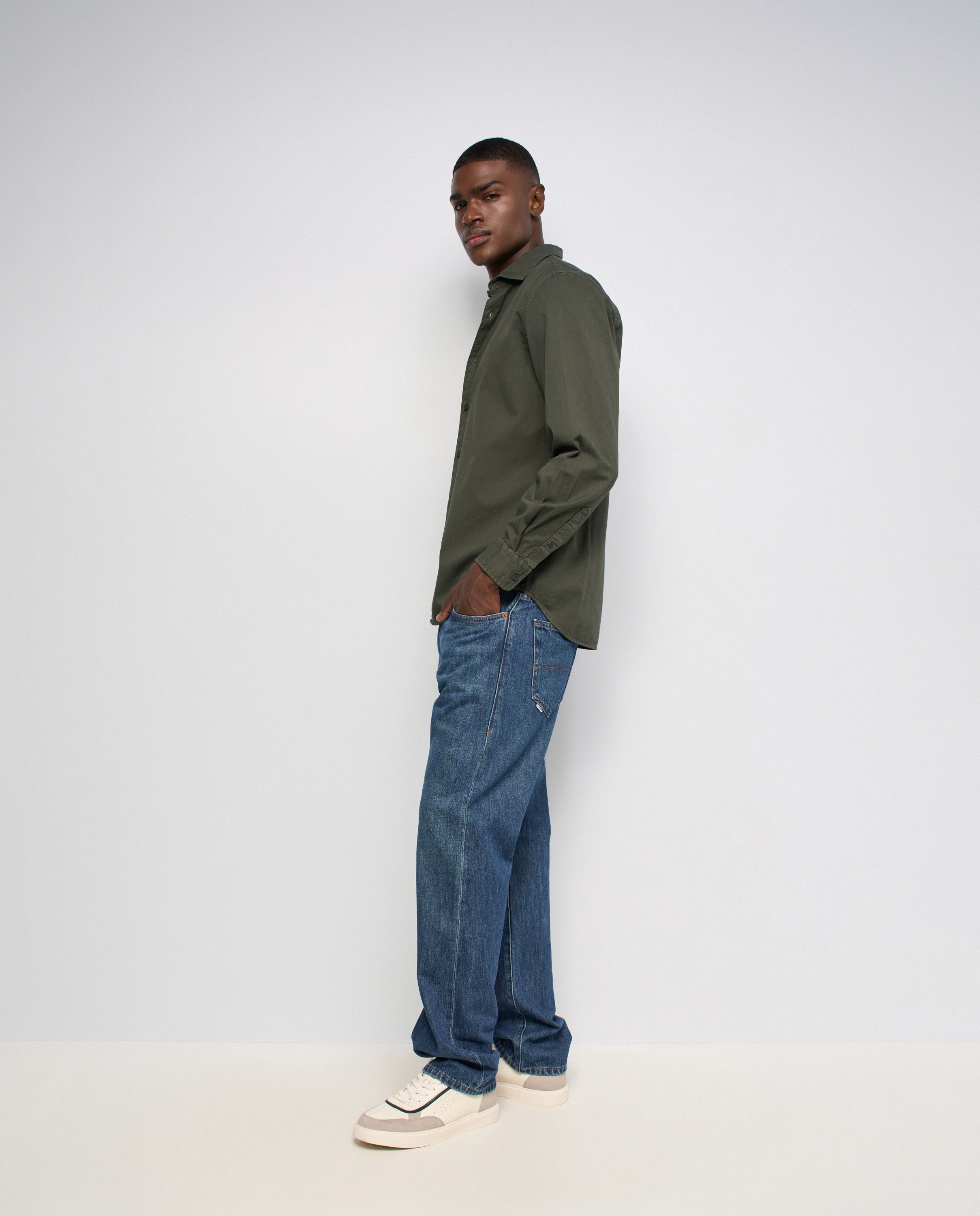 Camisa básica de hombre - Salsa Jeans - Verde Verde-2