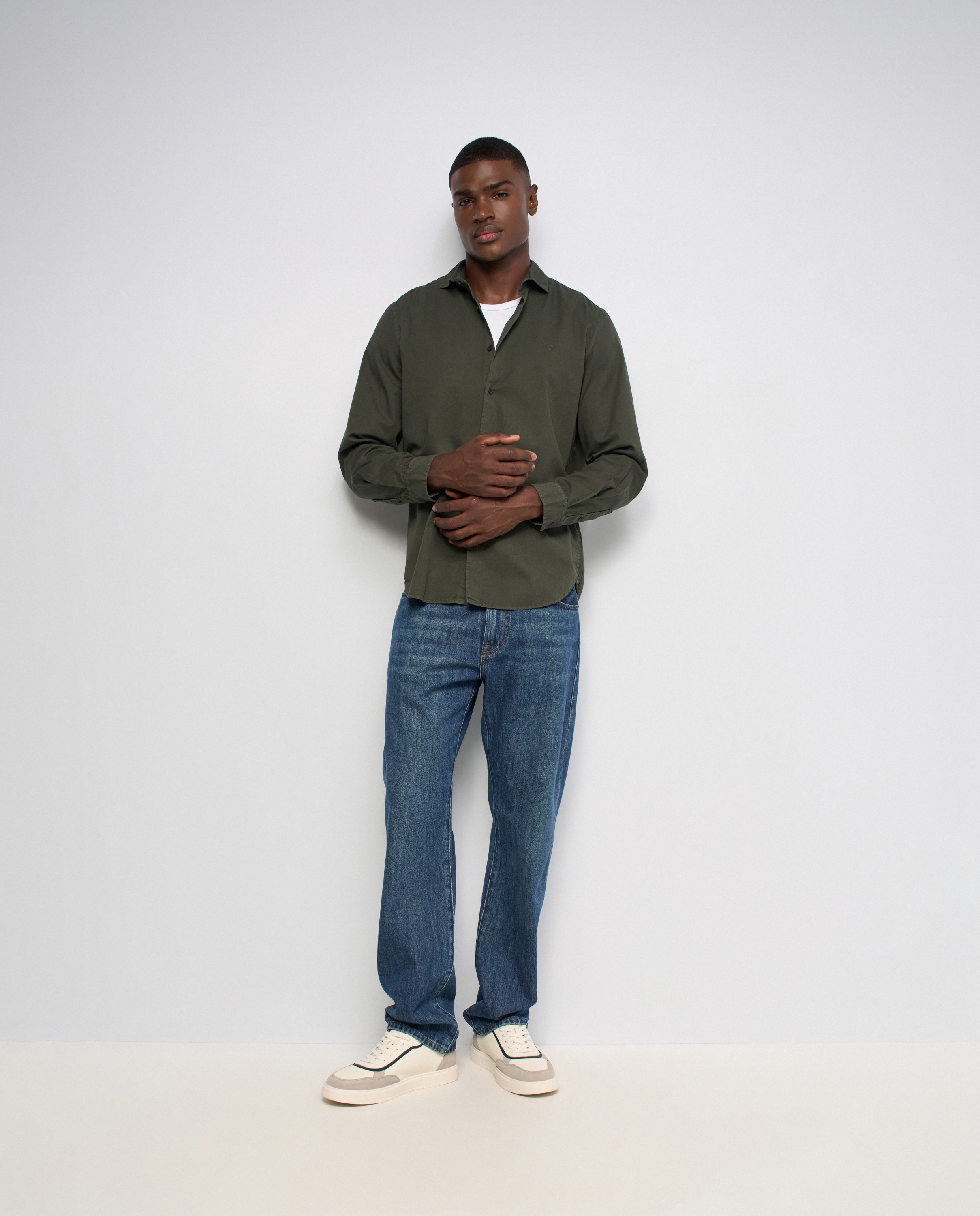 Camisa básica de hombre - Salsa Jeans - Verde Verde-5
