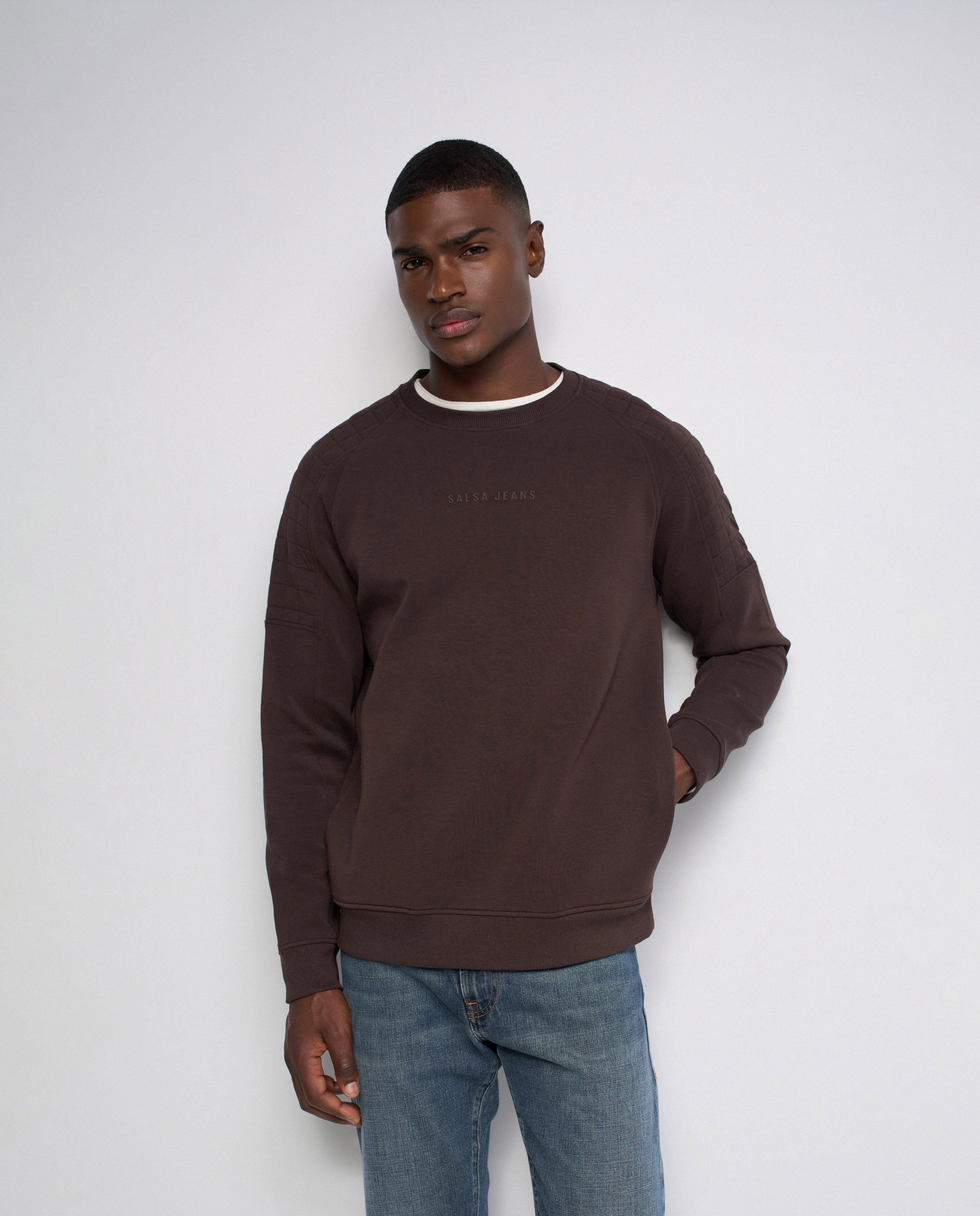 Imagen 0 de Sudadera con branding de hombre Marrón