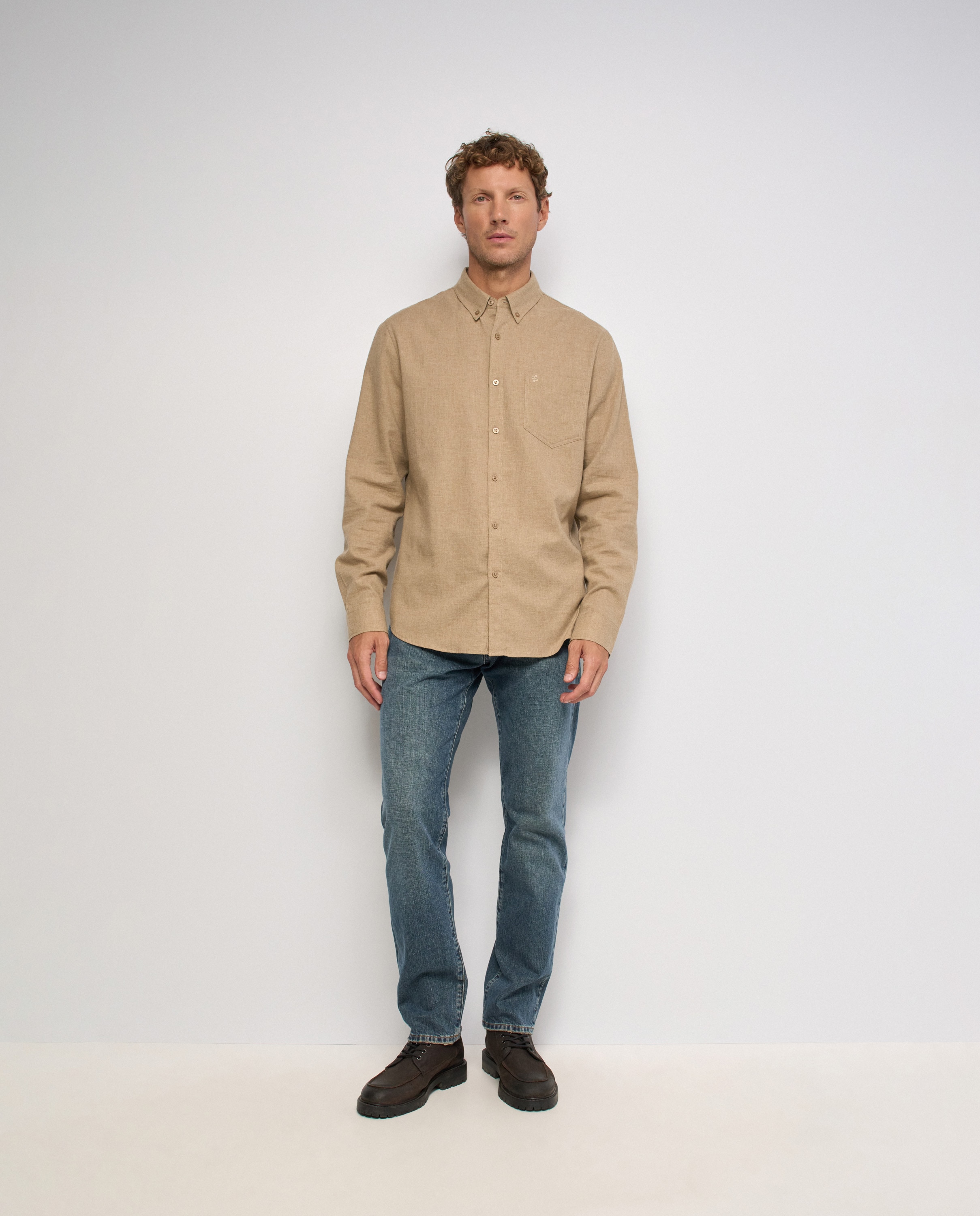 Camisa con bolsillo en el pecho de hombre - Salsa Jeans - Natural Natural-5