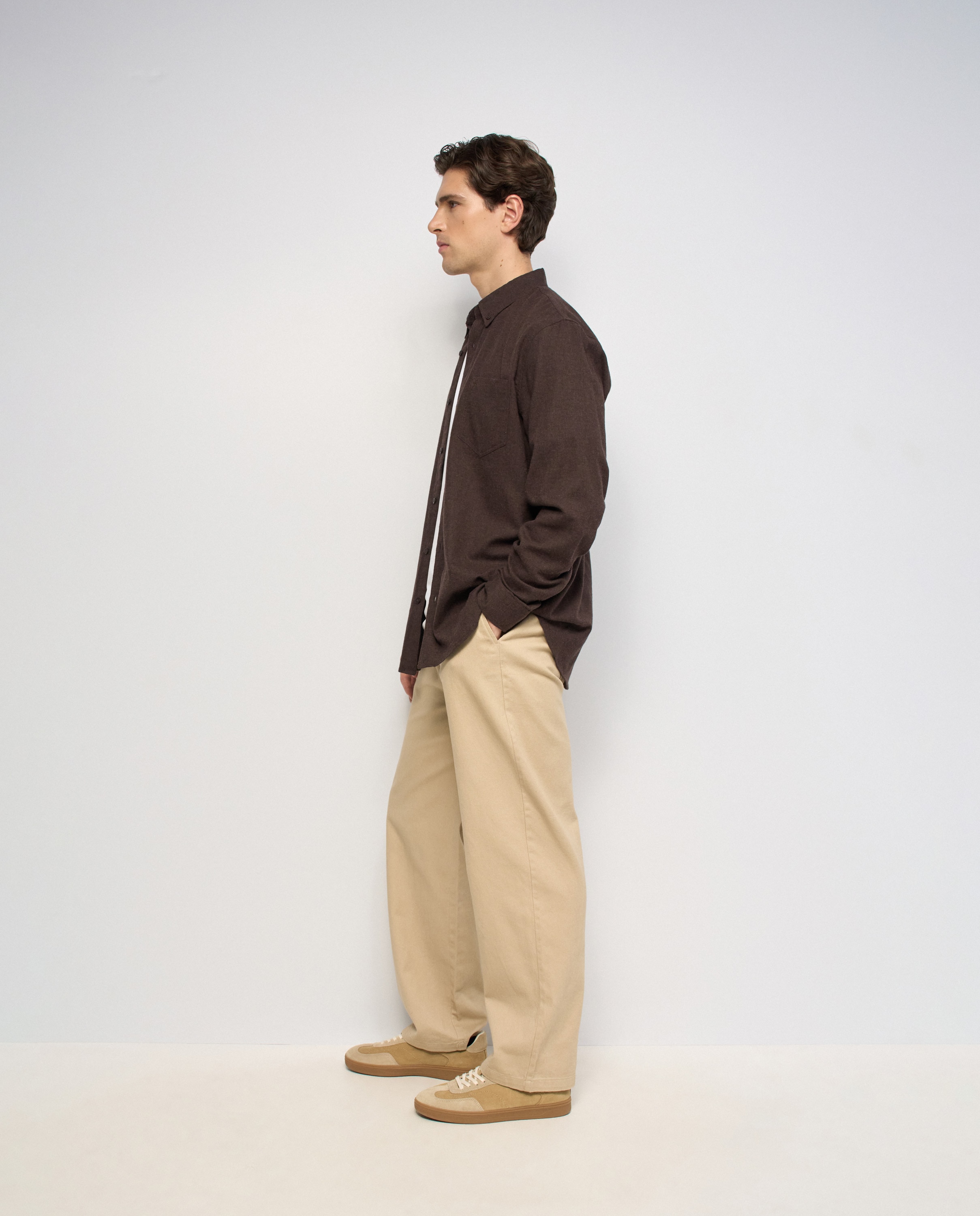 Camisa con bolsillo en el pecho de hombre - Salsa Jeans - Rojo Rojo-2